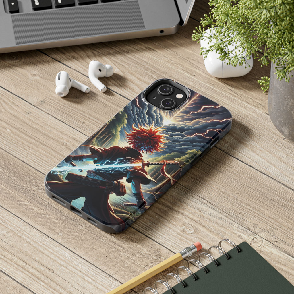 Epic Adventure Tough Phone Cases, Anime, Lightning Design, Durable Cover, Gift for Gamers, Festival Essential