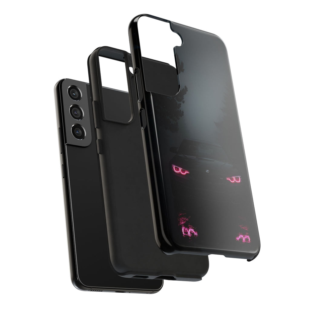 Tough Phone Case with Neon Car Design, Durable Smartphone Cover, Gift for Car Enthusiasts, Unique Accessory for Him, Perfect for Birthdays