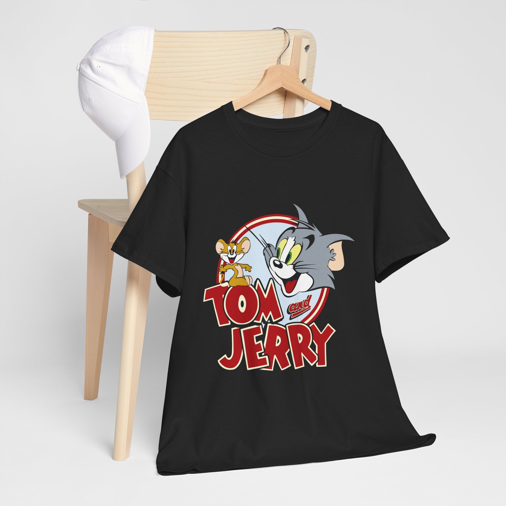 Tom and Jerry Unisex Heavy Cotton Tee, Funny Cartoon Shirt, Casual Wear, Gift for Kids and Adults, Retro Comics Tee