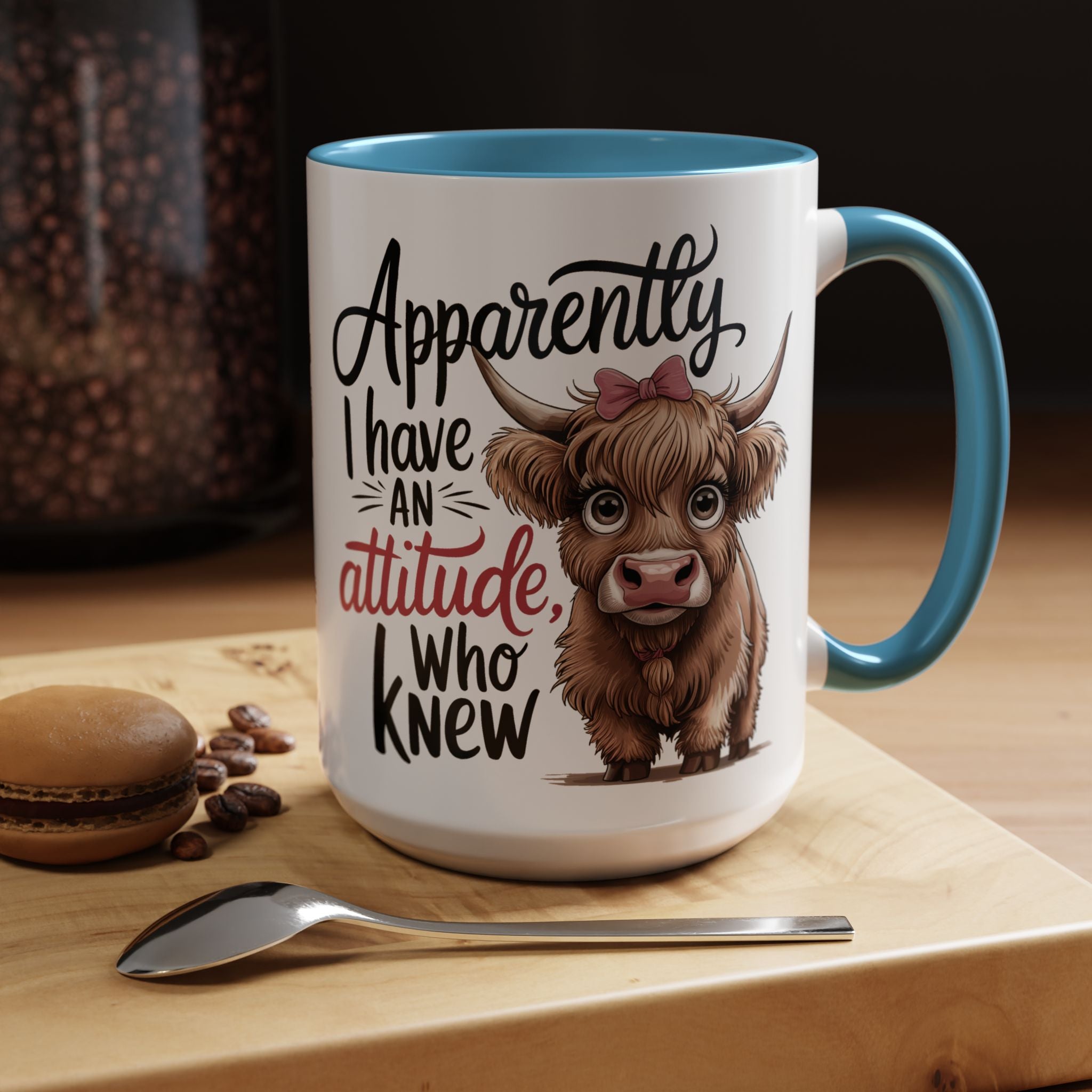 Cute Cow Attitude Mug, Funny Coffee Cup, Gift for Cow Lovers, Cow Decor, Kitchenware Gift, Humorous Animal Mug