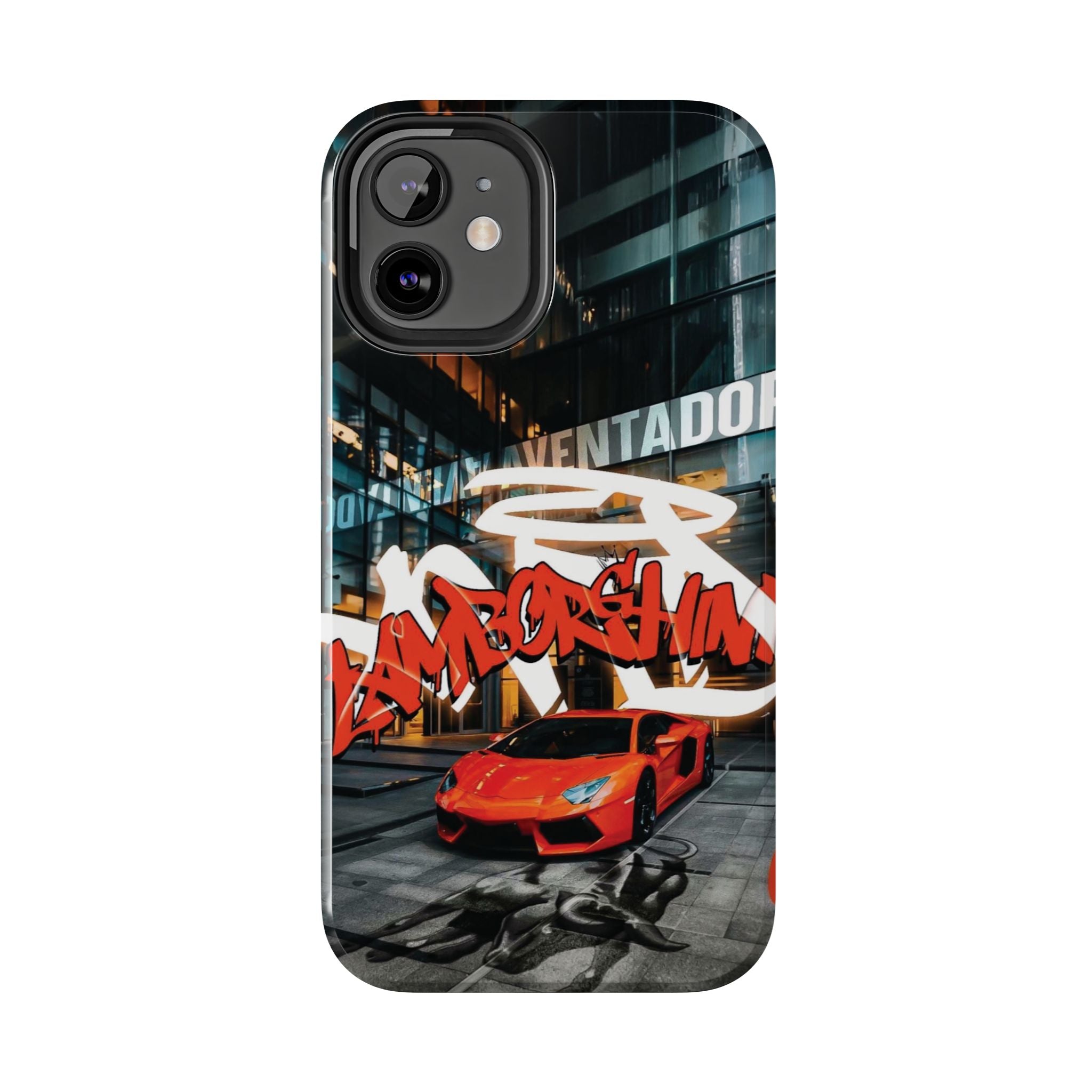 Urban Graffiti Tough Phone Case - Red Lamborghini Design