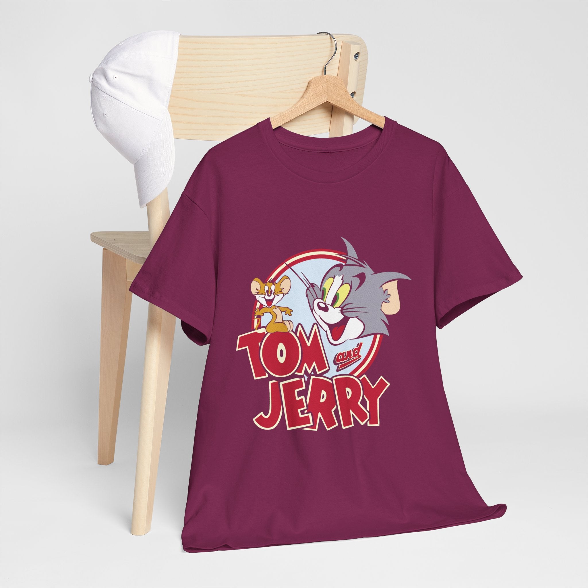 Tom and Jerry Unisex Heavy Cotton Tee, Funny Cartoon Shirt, Casual Wear, Gift for Kids and Adults, Retro Comics Tee