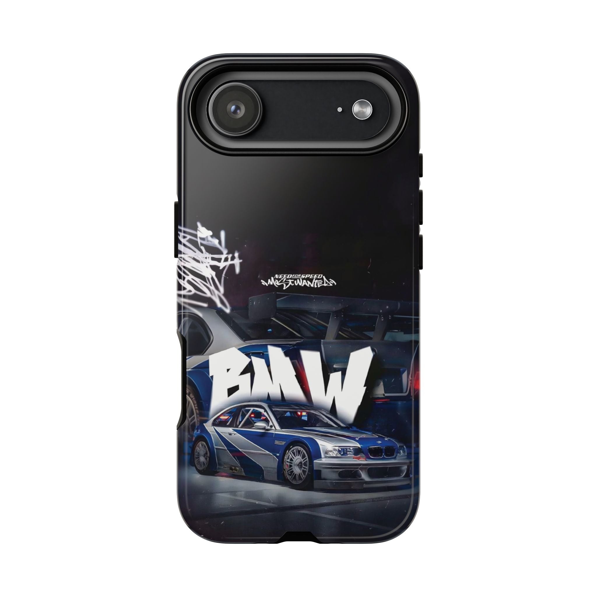 Racing Graffiti Tough Phone Case — Blue Sports Car Design