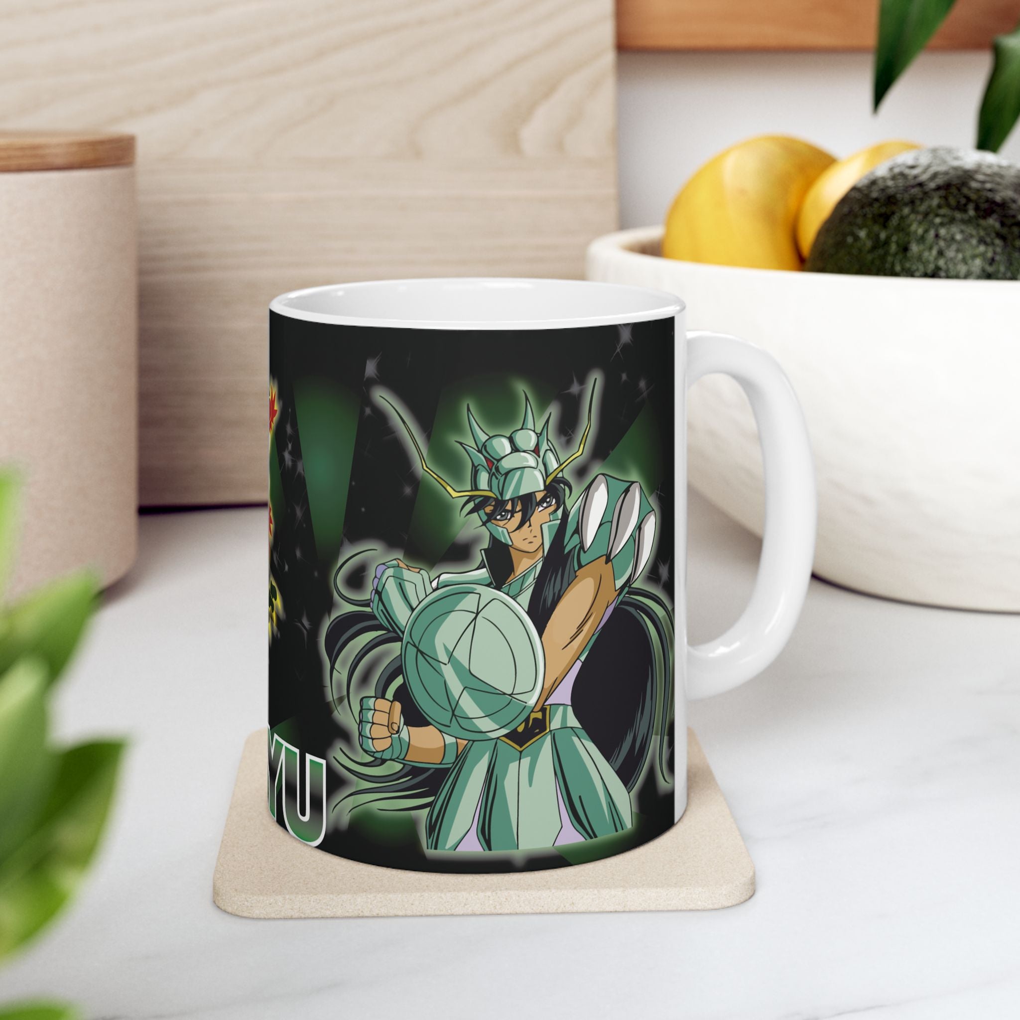 Shiryu Dragon Ceramic Mug (11oz & 15oz) – Mythic Green Dragon Coffee Cup