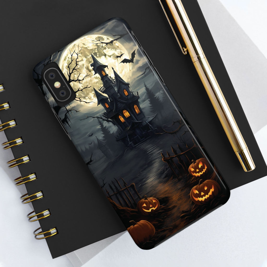 Halloween Haunted House Phone Cases, Tough Cases for Spooky Vibes, Gifts for Halloween Lovers, Ghostly Decor, Fall Accessories