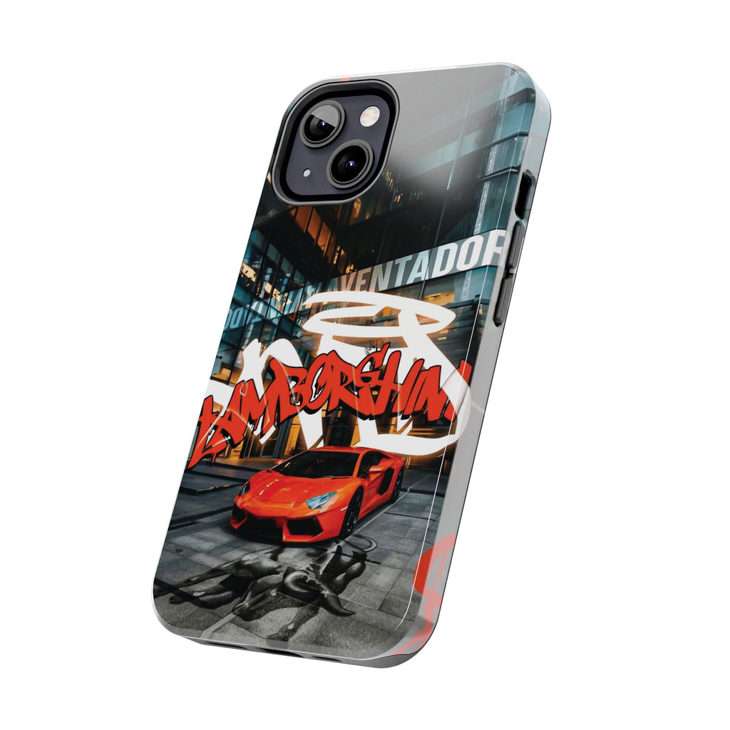 Urban Graffiti Tough Phone Case - Red Lamborghini Design