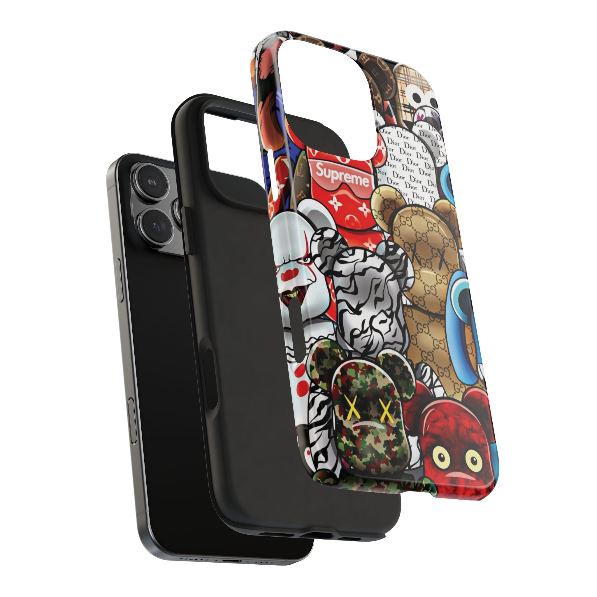 Trendy Bear Phone Case: Stylish Tough Protector for Streetwear Lovers, Gift for Teens, Unique Accessories for Holiday Celebrations