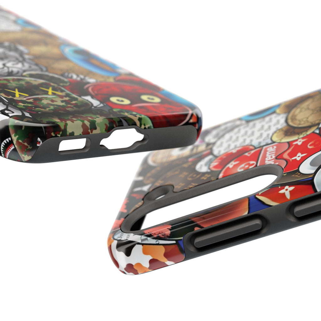 Trendy Bear Phone Case: Stylish Tough Protector for Streetwear Lovers, Gift for Teens, Unique Accessories for Holiday Celebrations