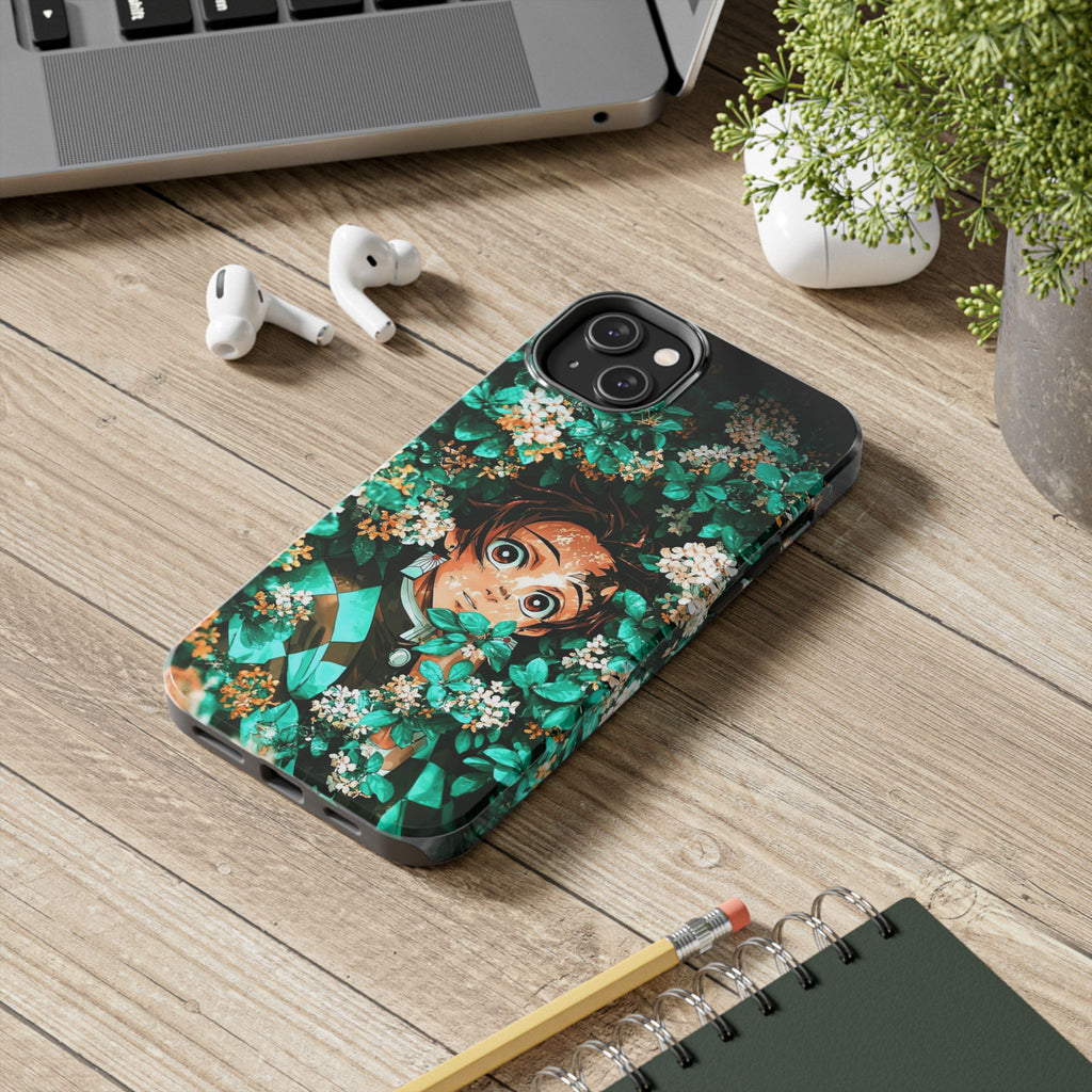 Floral Fantasy Tough Phone Cases | Trendy Phone Cover | Unique Gift for Nature Lovers | Durable Protection | Anime-Inspired Design