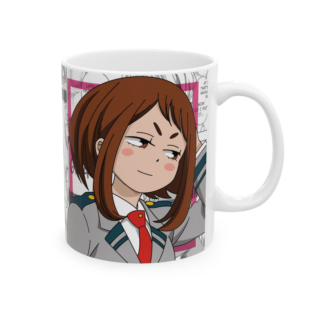 Anime Character Coffee Mug — Cute Schoolgirl Collage Design (11oz & 15oz)