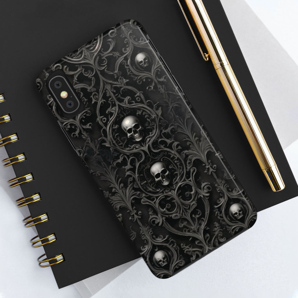 Gothic Skull Phone Cases - Tough Protection, Unique Gift for Halloween, Dark Aesthetic Accessory for Men and Women, Trendy Phone Cover