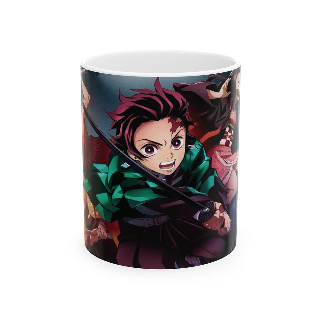 Anime Demon Slayer Ceramic Mug — Tanjiro & Nezuko Action Design (11oz/15oz)
