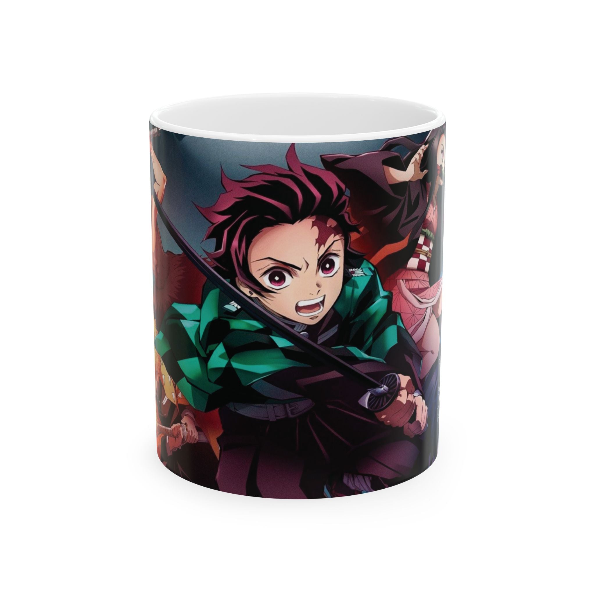 Anime Demon Slayer Ceramic Mug — Tanjiro & Nezuko Action Design (11oz/15oz)