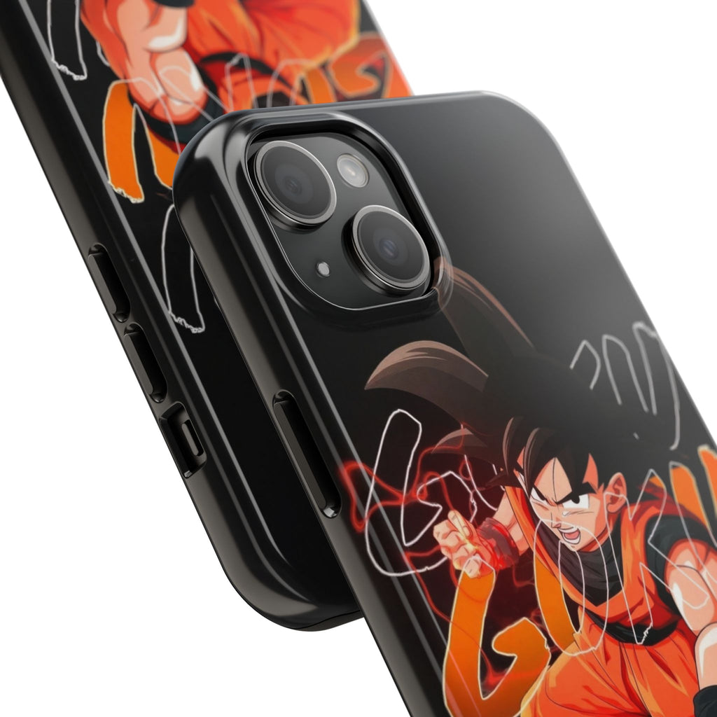 Anime Tough Phone Cases, Goku Strength Case, Durable Phone Cover, Gaming Phone Accessory, Cartoon Phone Case, Gift for Fans