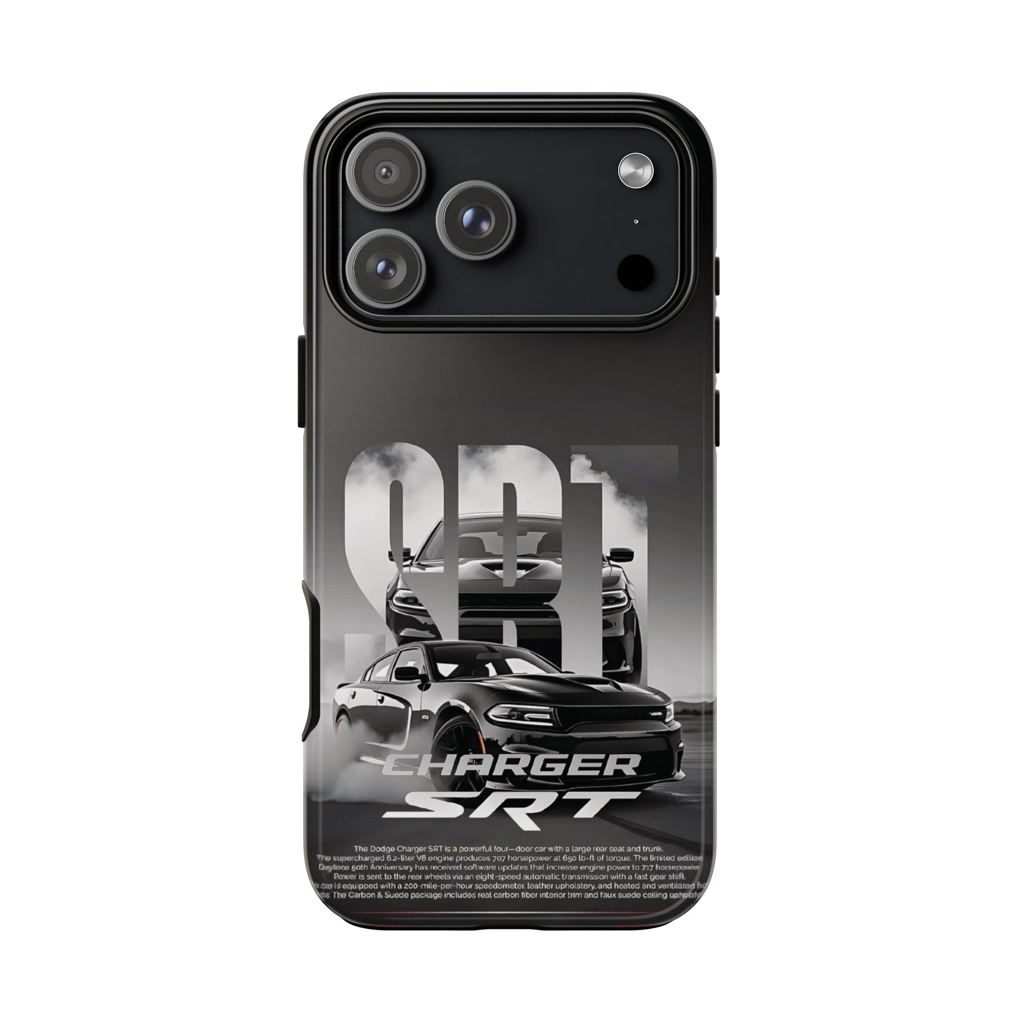 Charger SRT Tough Cases Phone Case — Monochrome Muscle Car Design