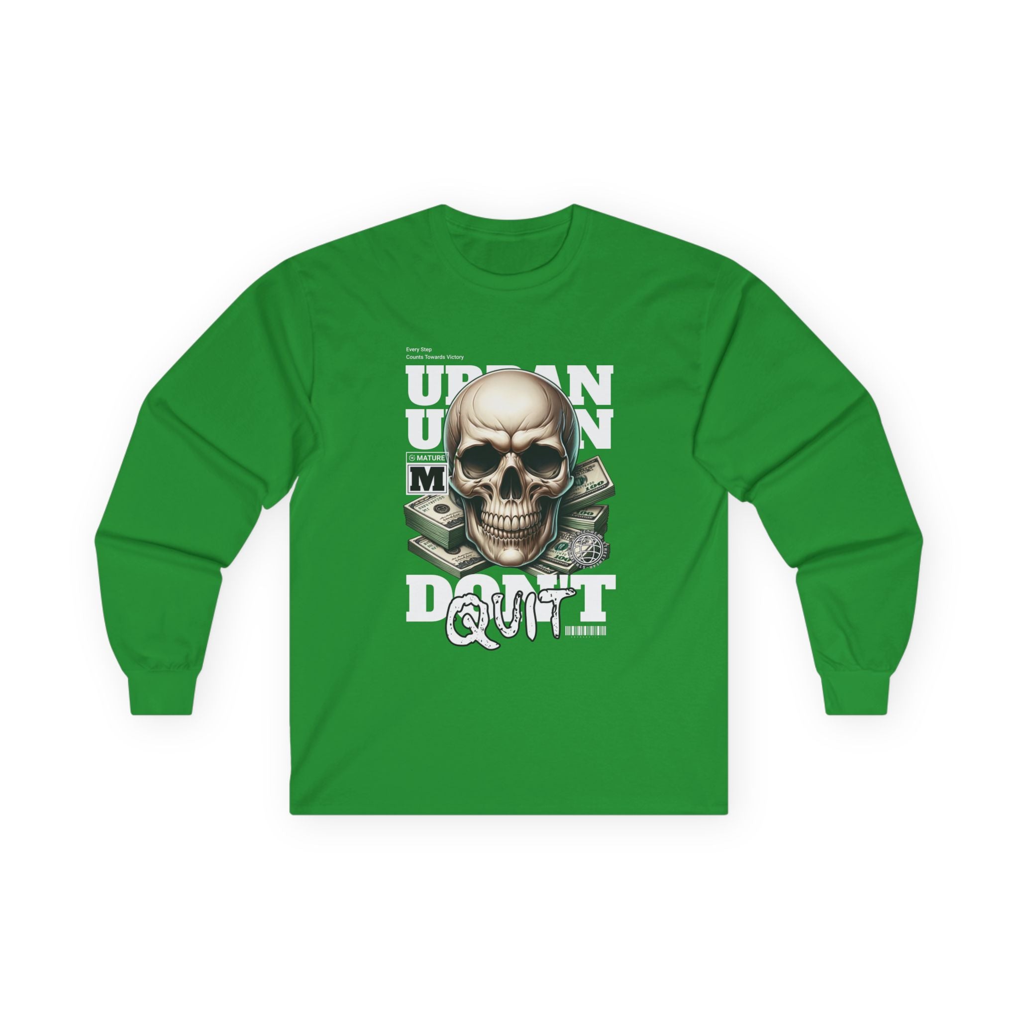 Urban Skull Graphic Long Sleeve Tee | Unisex Cotton Shirt for Halloween, Streetwear, Graphic Tee, Gift for Him/Her