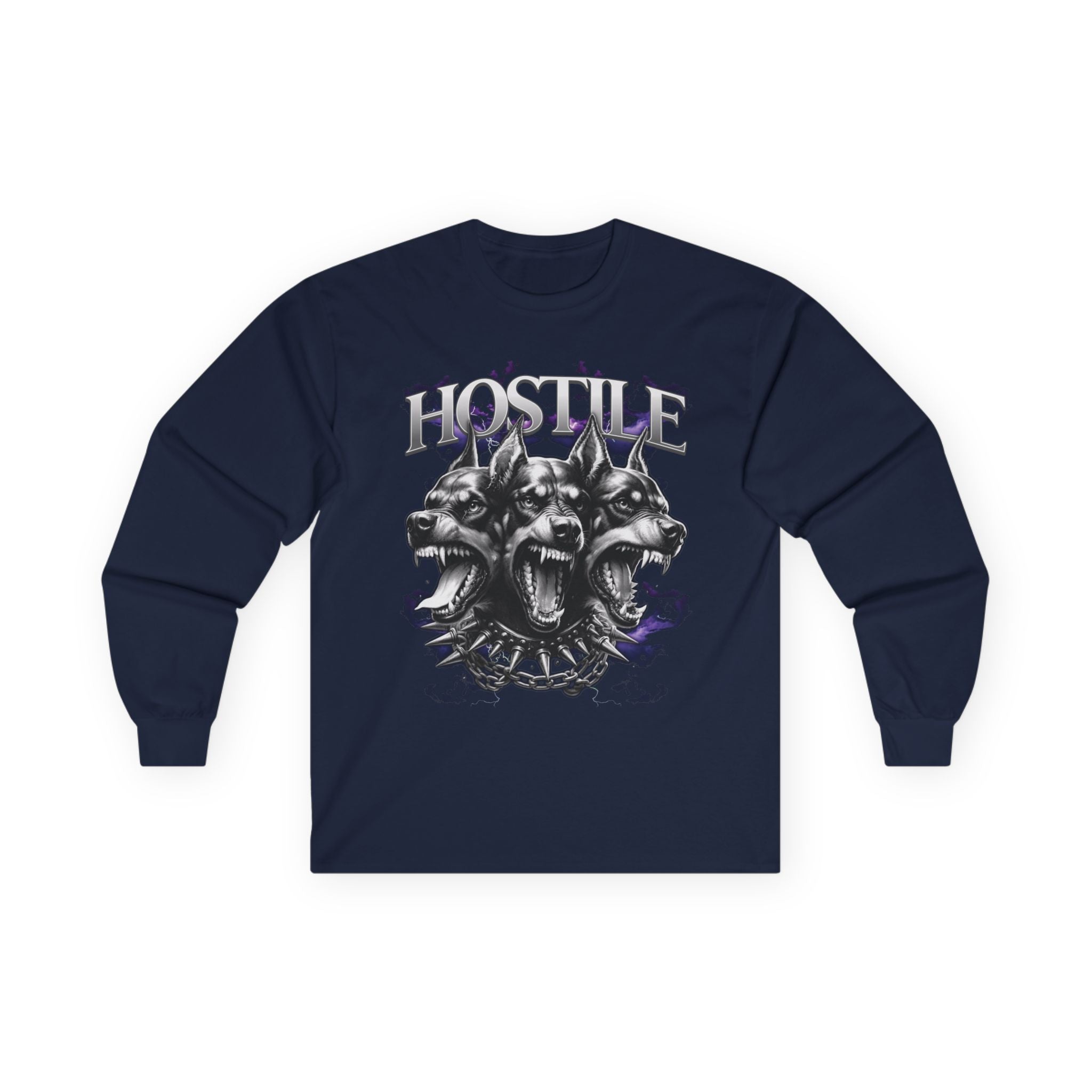 Hostile Graphic Long Sleeve Tee, Unisex Long Sleeve T-Shirt, Edgy Streetwear Top, Casual Everyday Wear, Gift for Music Lovers