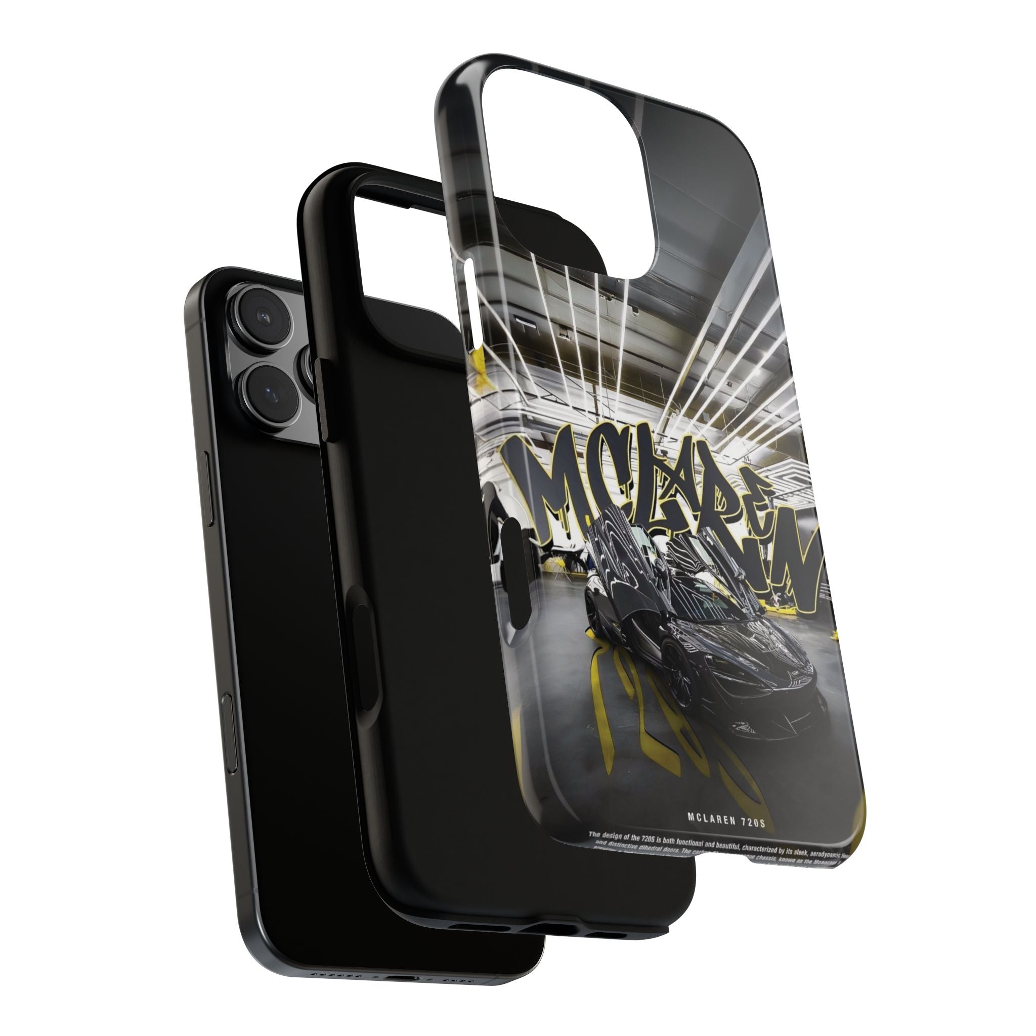 Racing Graffiti Phone Case — McLaren Sports Car Garage Design