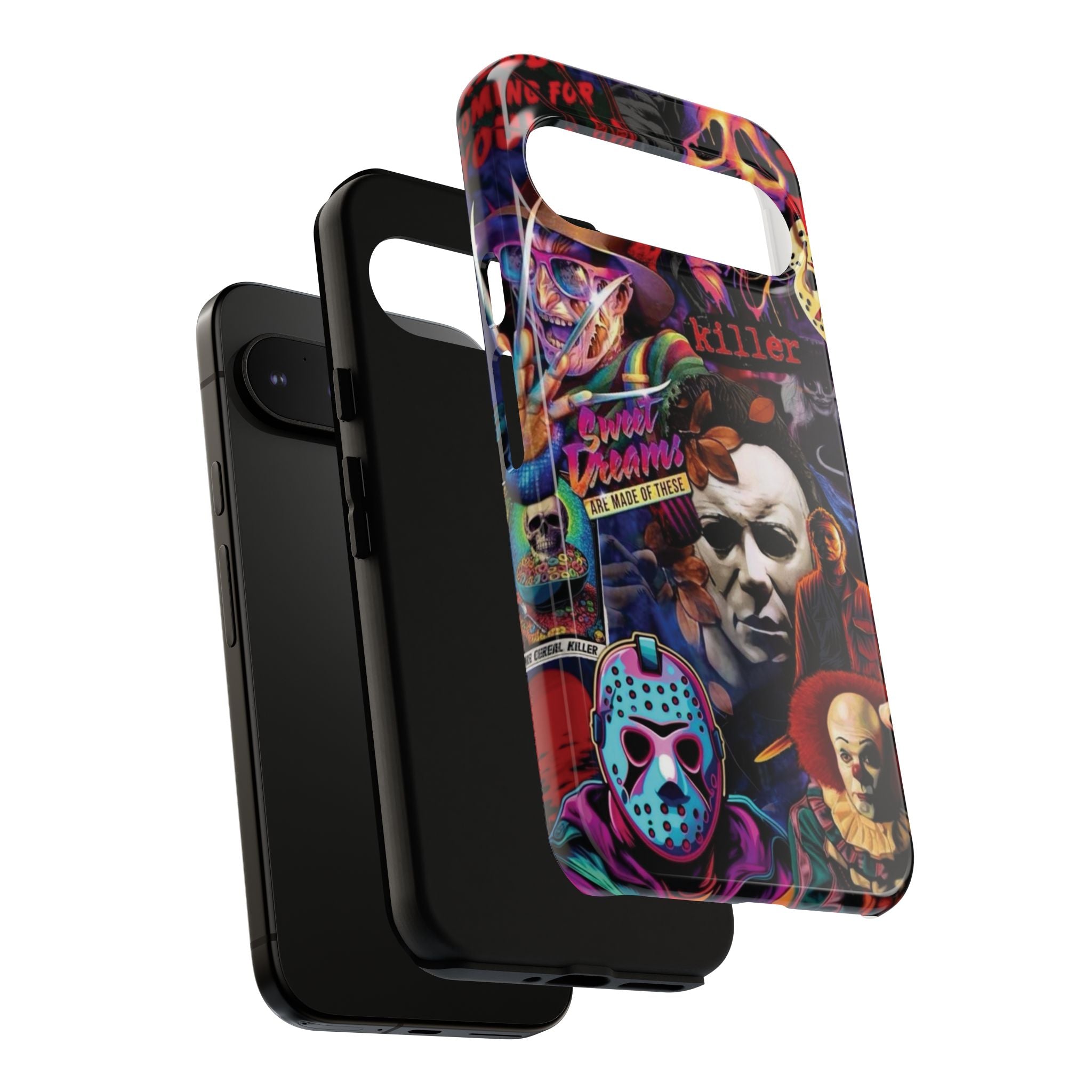 Horror Movie Collage Phone Case — Classic Slasher Icons (Michael Myers, Jason, Freddy, Ghostface, Pennywise)