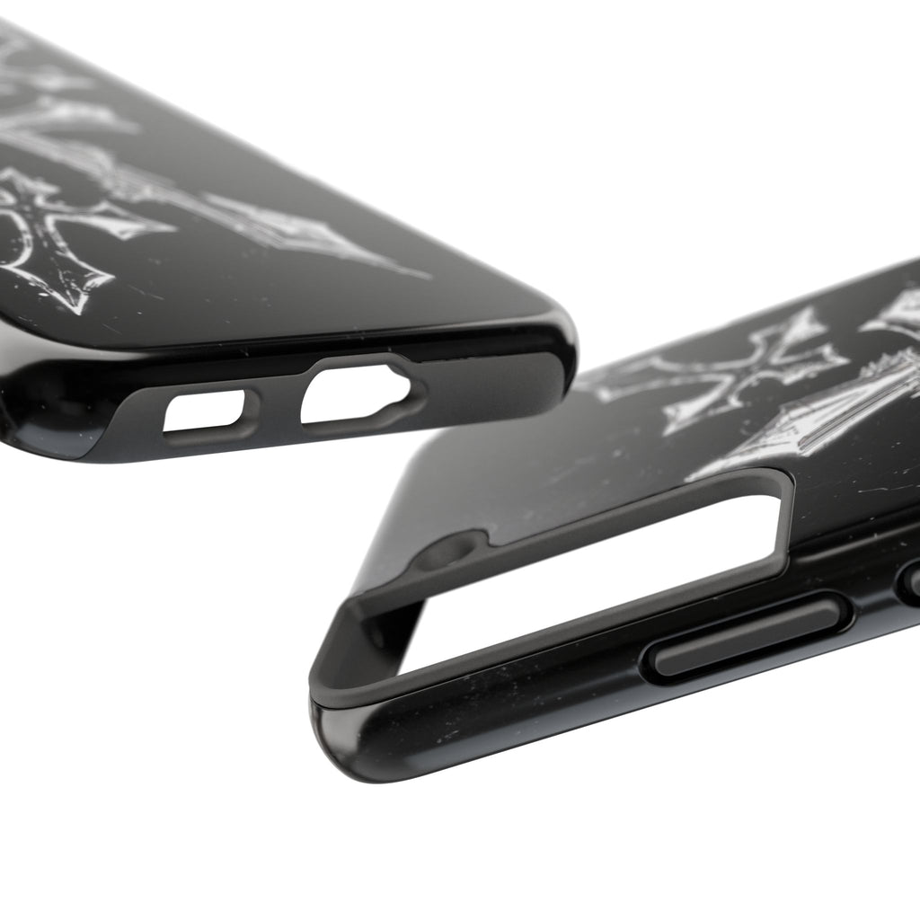 Tough Phone Case with Cross Design, Gothic Phone Cover, Personalized Phone Case, Customizable Tech Accessories, Unique Gift Idea
