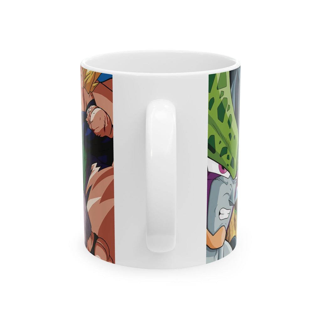 Anime Battle Ceramic Mug (11oz/15oz) — Superpowered Fighter Scene Wrap