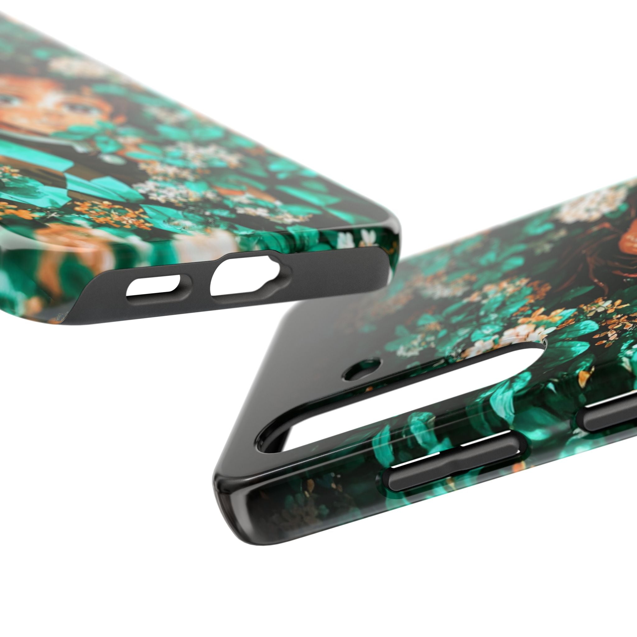 Floral Fantasy Tough Phone Cases | Trendy Phone Cover | Unique Gift for Nature Lovers | Durable Protection | Anime-Inspired Design