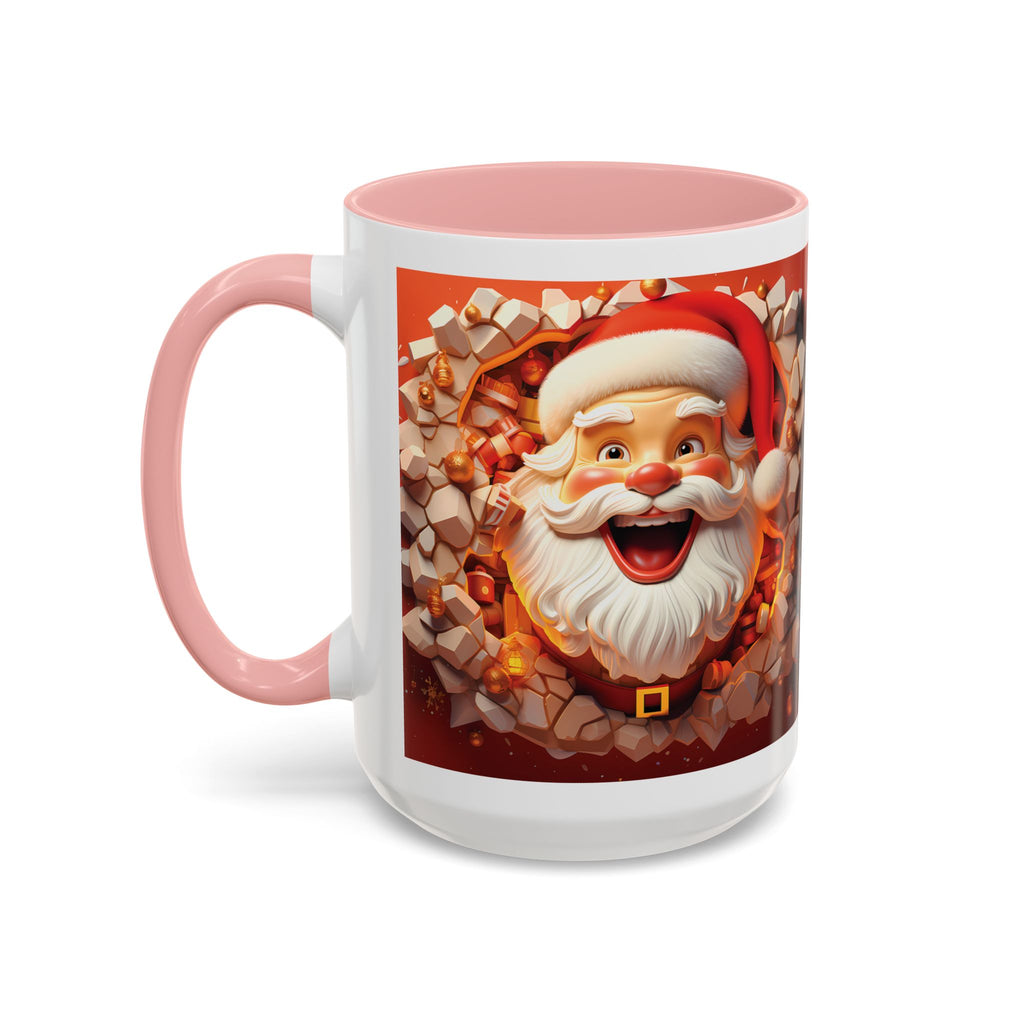 Cheerful Santa Accent Coffee Mug - Perfect for Xmas, Holiday Gifts, Cozy Mornings, Festive Decor, Coffee Lovers