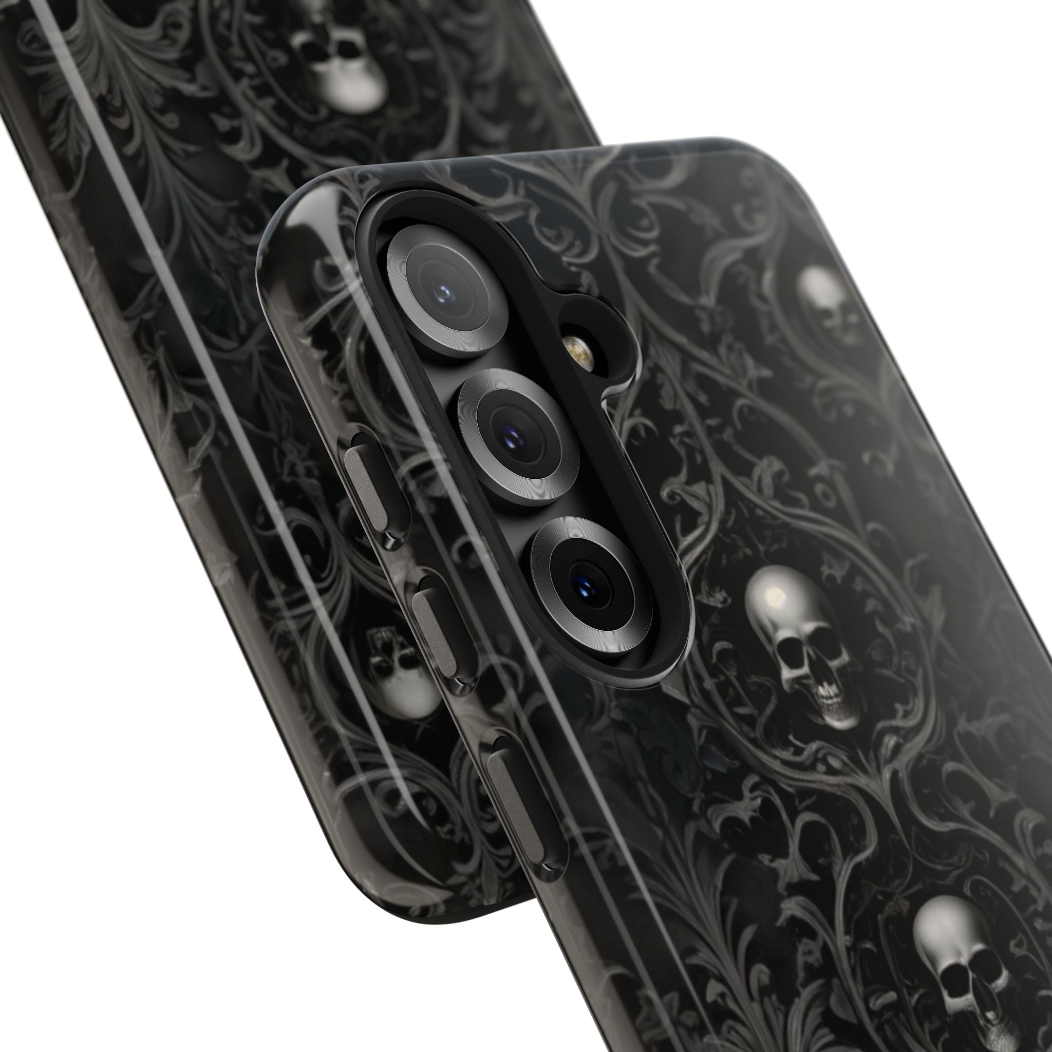 Gothic Skull Phone Cases - Tough Protection, Unique Gift for Halloween, Dark Aesthetic Accessory for Men and Women, Trendy Phone Cover