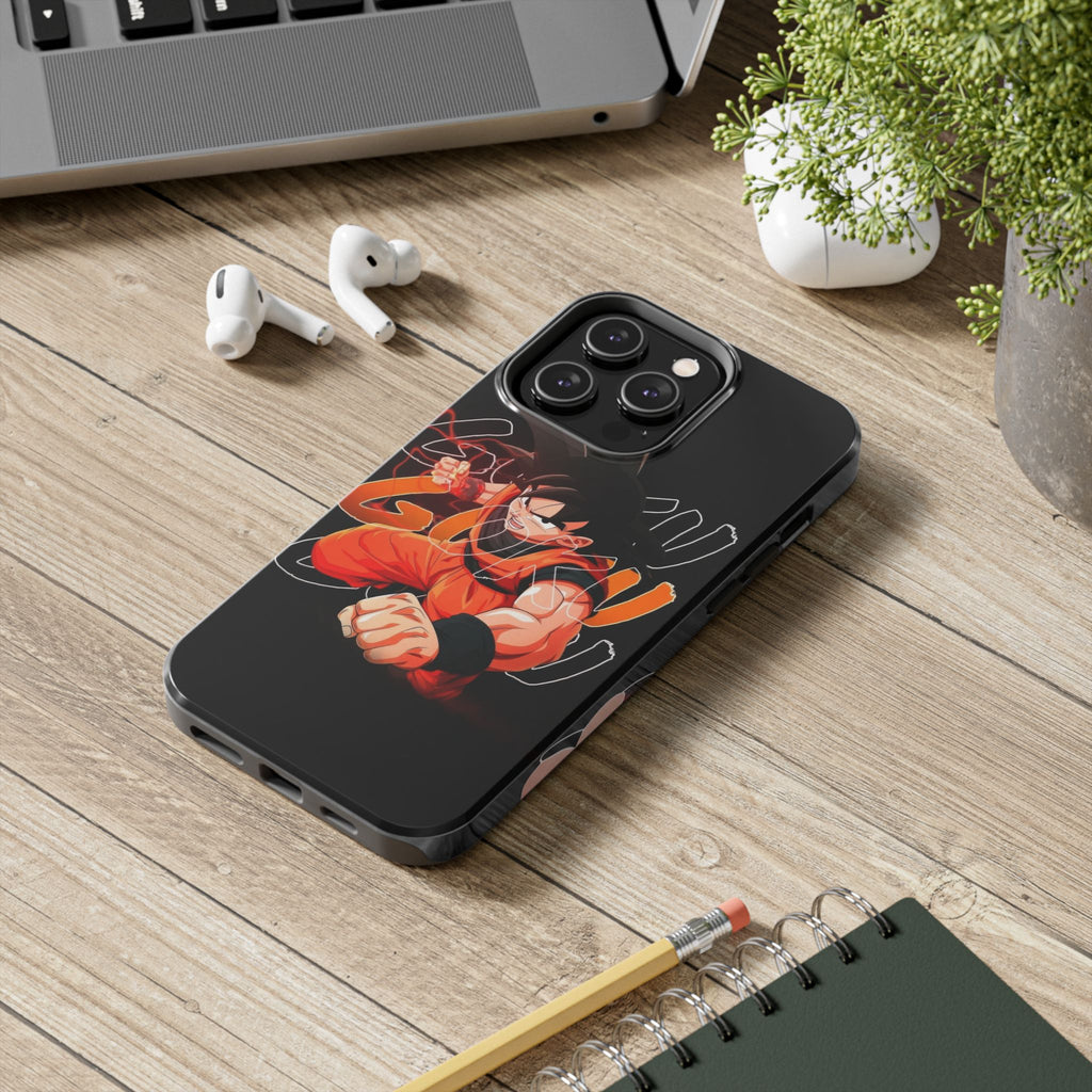 Anime Tough Phone Cases, Goku Strength Case, Durable Phone Cover, Gaming Phone Accessory, Cartoon Phone Case, Gift for Fans
