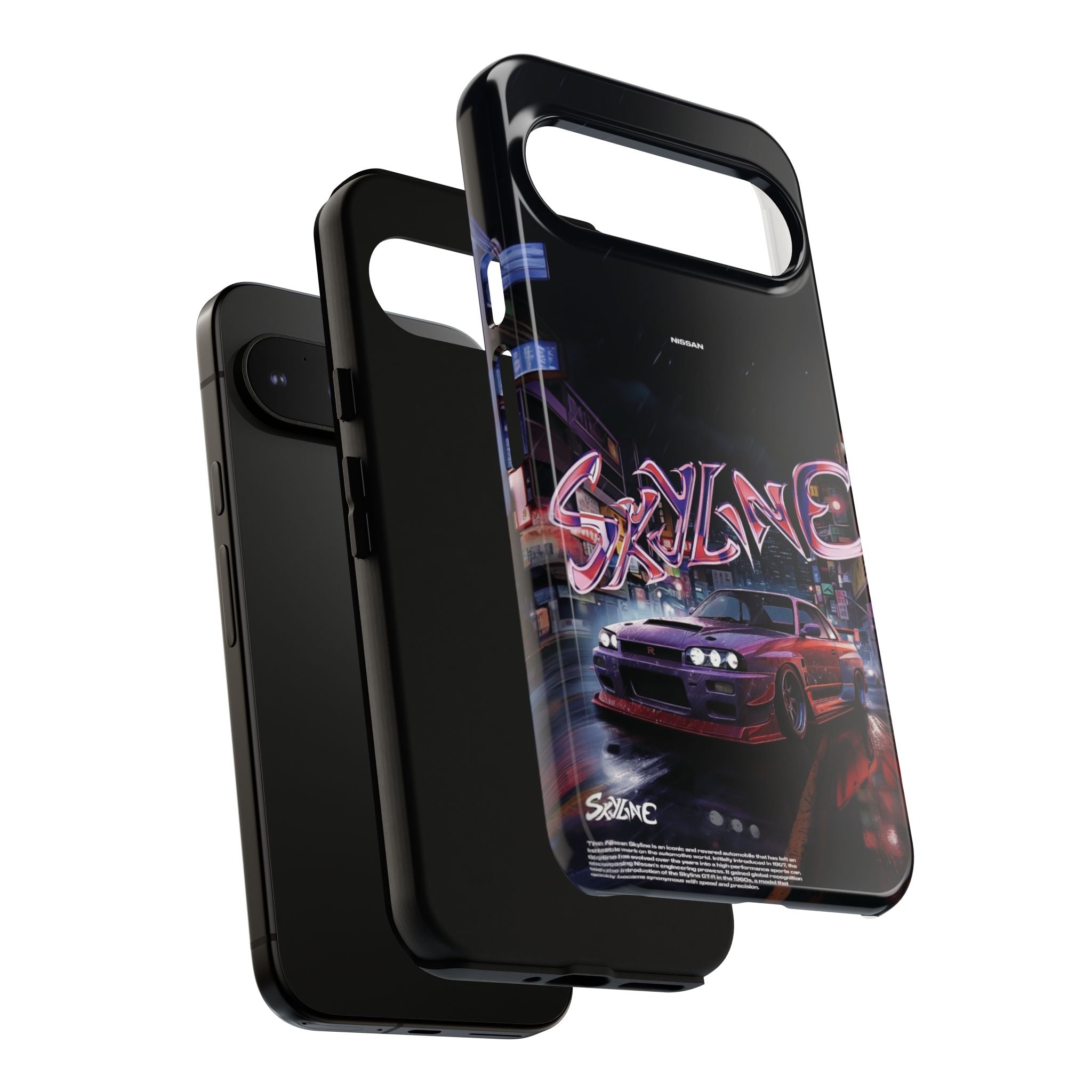 Retro Skyline Phone Case — Neon Night Street Racing Design