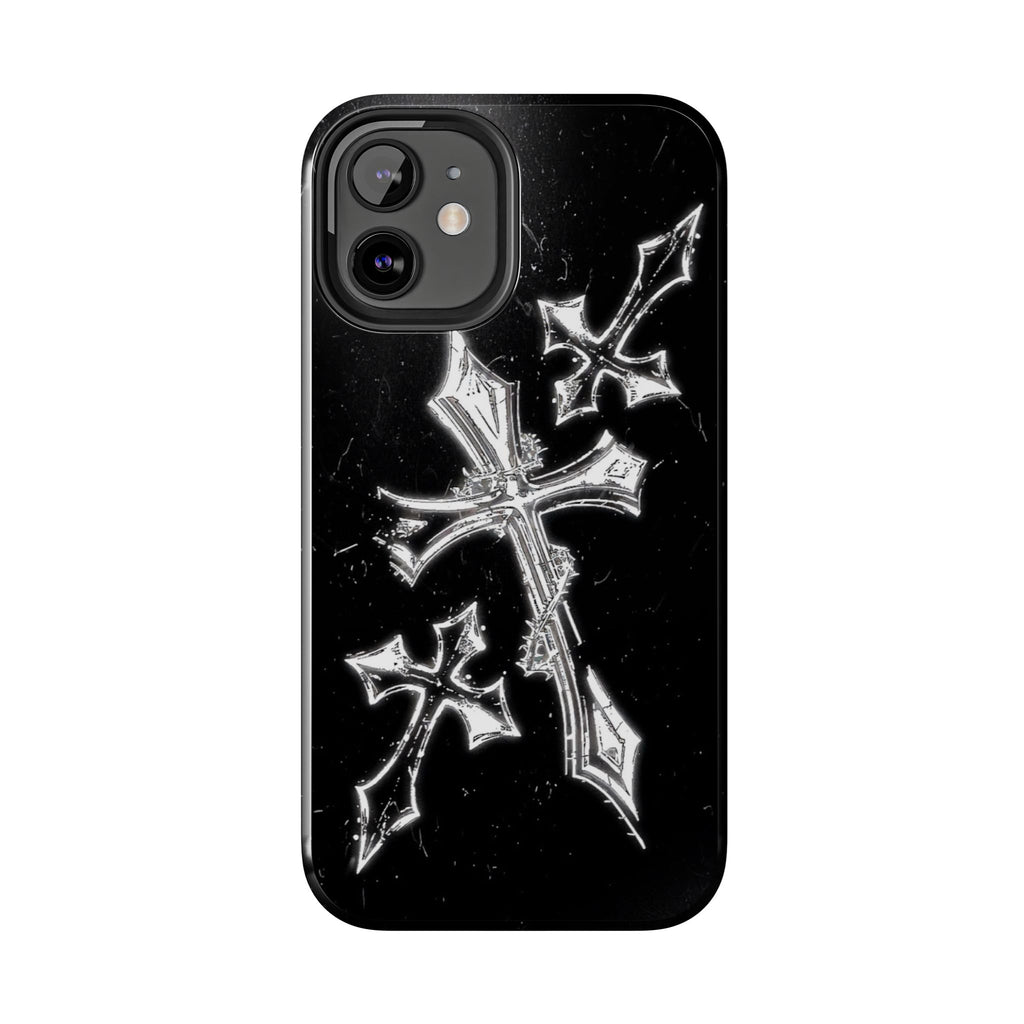 Tough Phone Case with Cross Design, Gothic Phone Cover, Personalized Phone Case, Customizable Tech Accessories, Unique Gift Idea
