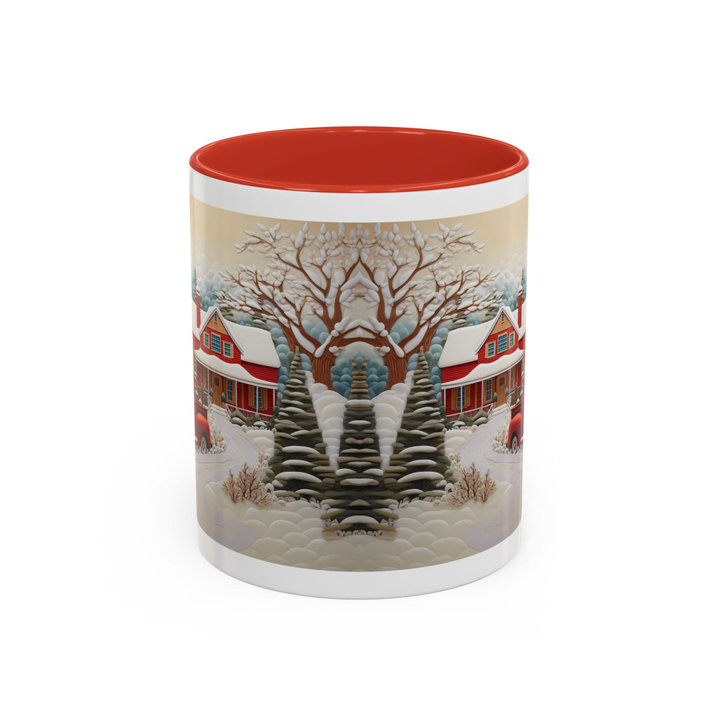 Winter Wonderland Accent Coffee Mug, Cozy Holiday Coffee Cup, Festive Gift for Coffee Lovers, Winter Decor Mug, Rustic Home Accent