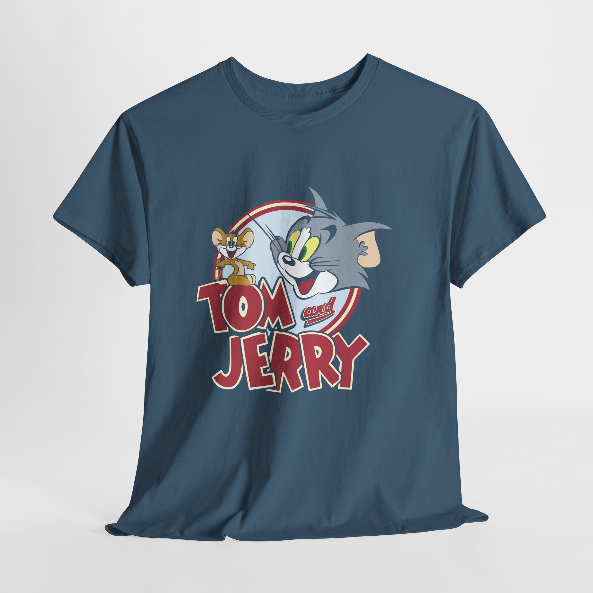Tom and Jerry Unisex Heavy Cotton Tee, Funny Cartoon Shirt, Casual Wear, Gift for Kids and Adults, Retro Comics Tee