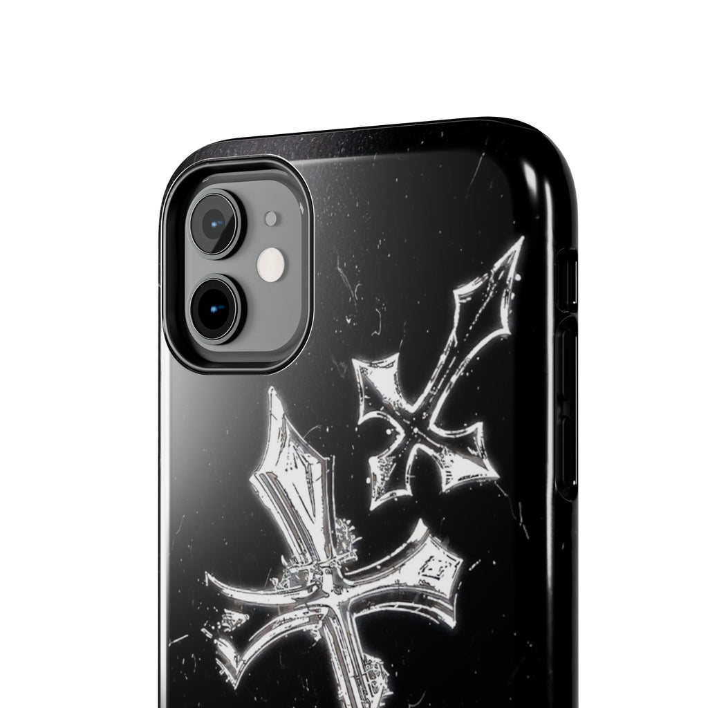 Tough Phone Case with Cross Design, Gothic Phone Cover, Personalized Phone Case, Customizable Tech Accessories, Unique Gift Idea