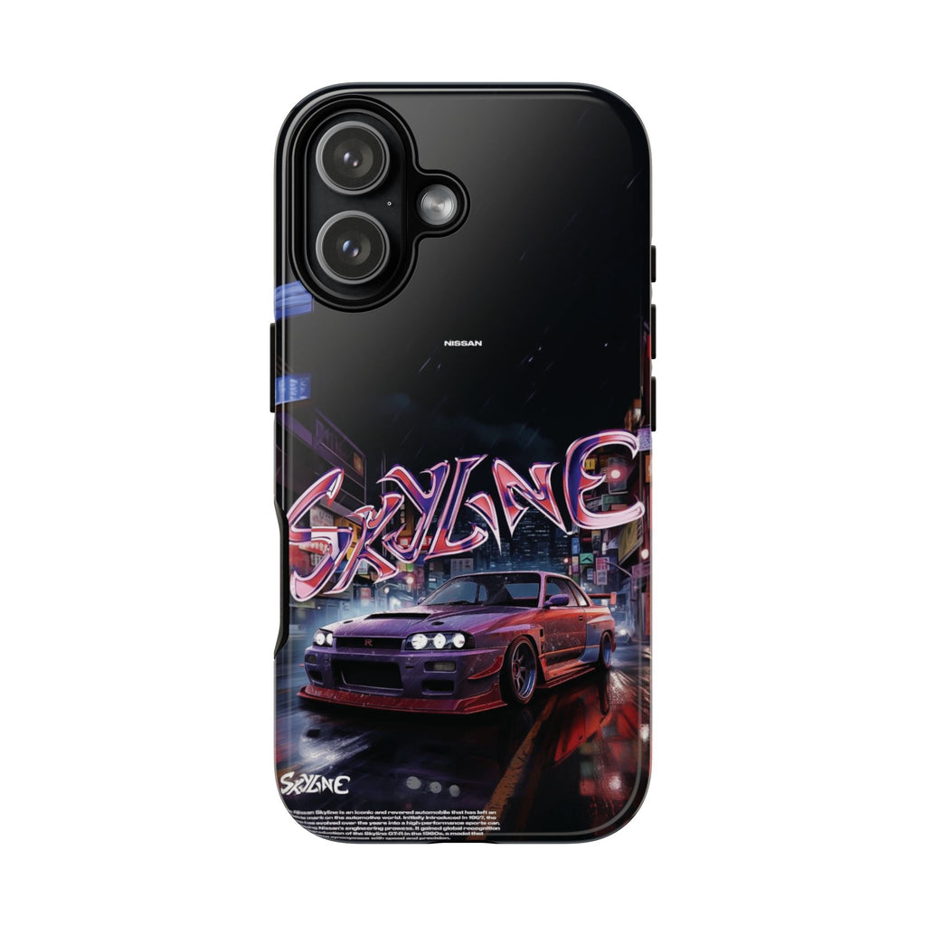 Retro Skyline Phone Case — Neon Night Street Racing Design