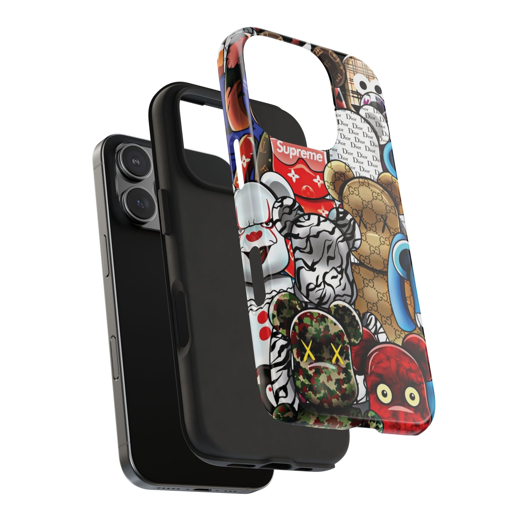 Trendy Bear Phone Case: Stylish Tough Protector for Streetwear Lovers, Gift for Teens, Unique Accessories for Holiday Celebrations