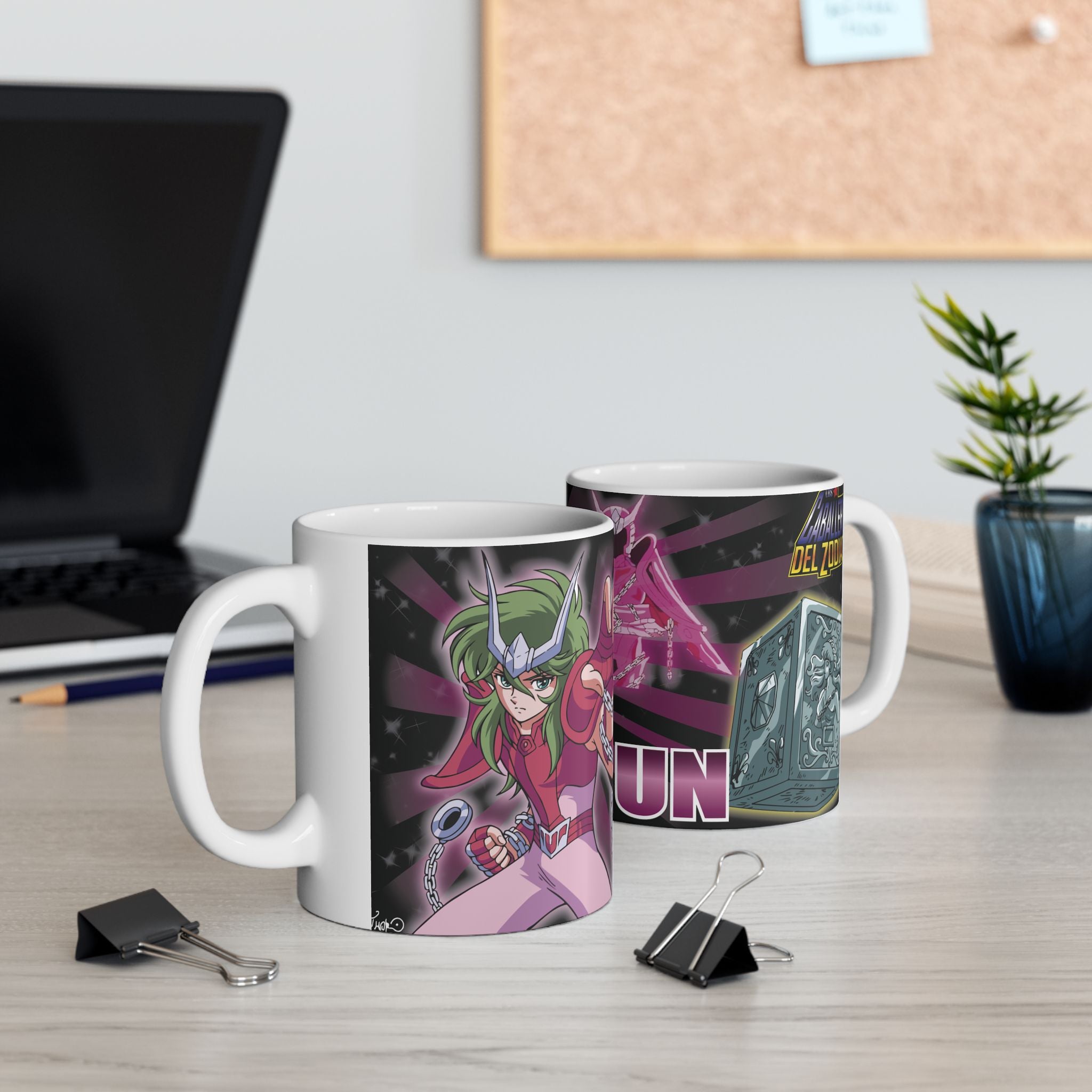 Shun Anime Character Ceramic Mug (11oz/15oz) – Pink Mecha Design