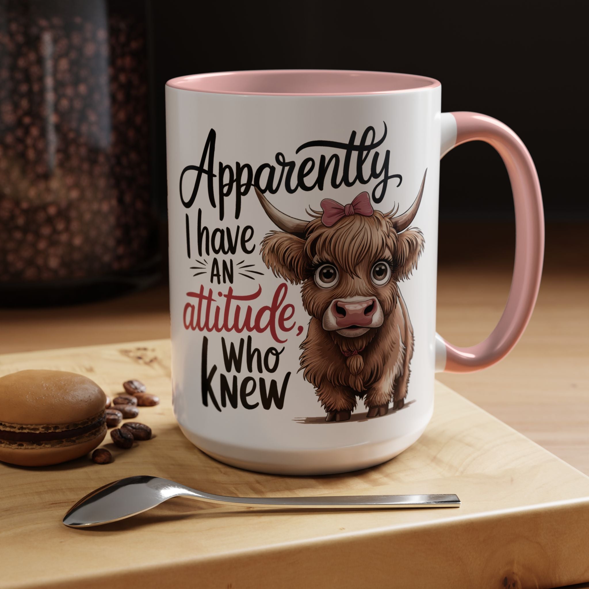 Cute Cow Attitude Mug, Funny Coffee Cup, Gift for Cow Lovers, Cow Decor, Kitchenware Gift, Humorous Animal Mug