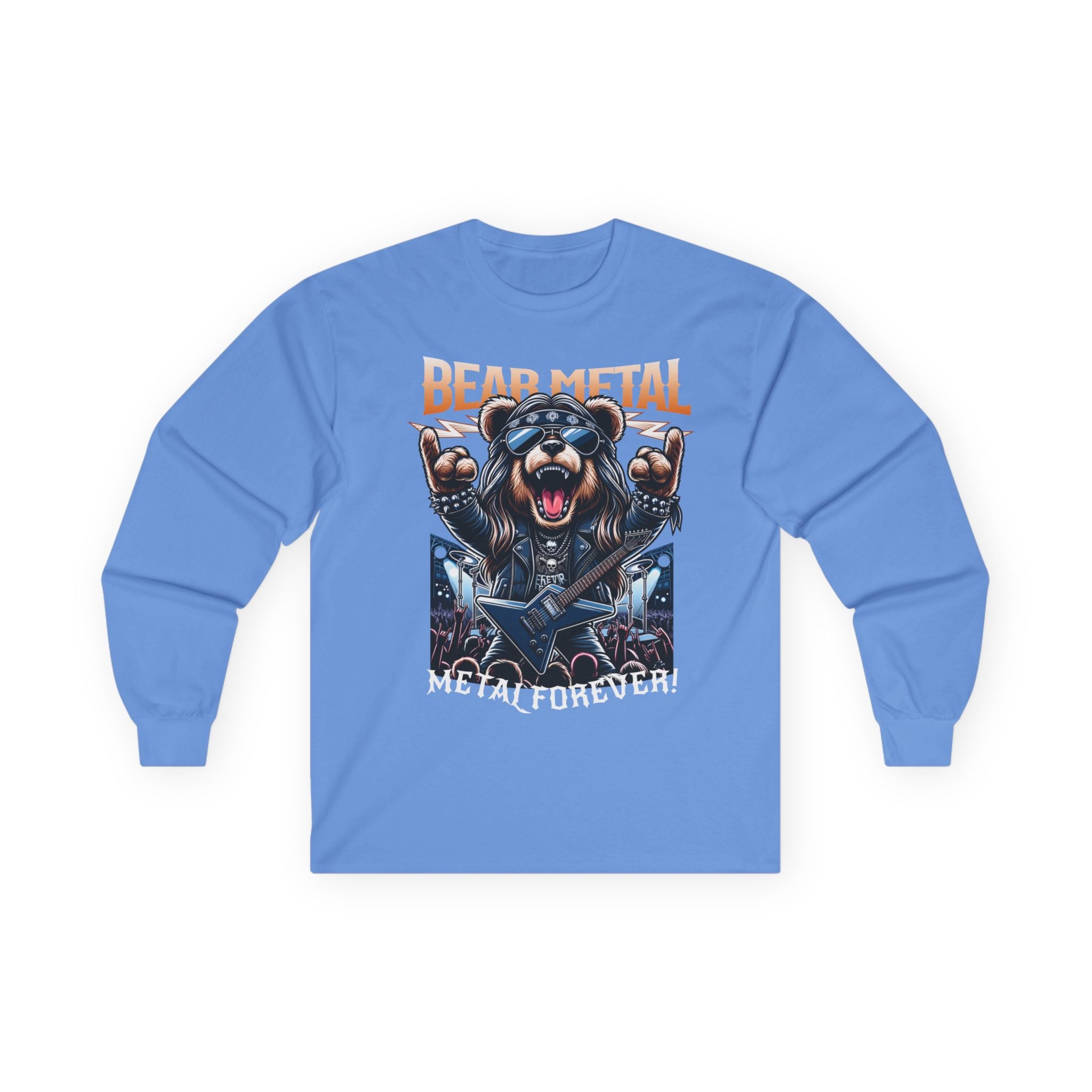 Bear Metal Long Sleeve Tee, Heavy Metal Shirt, Music Lover Gift, Rock T-Shirt, Every Day Wear, Unisex Band Shirt