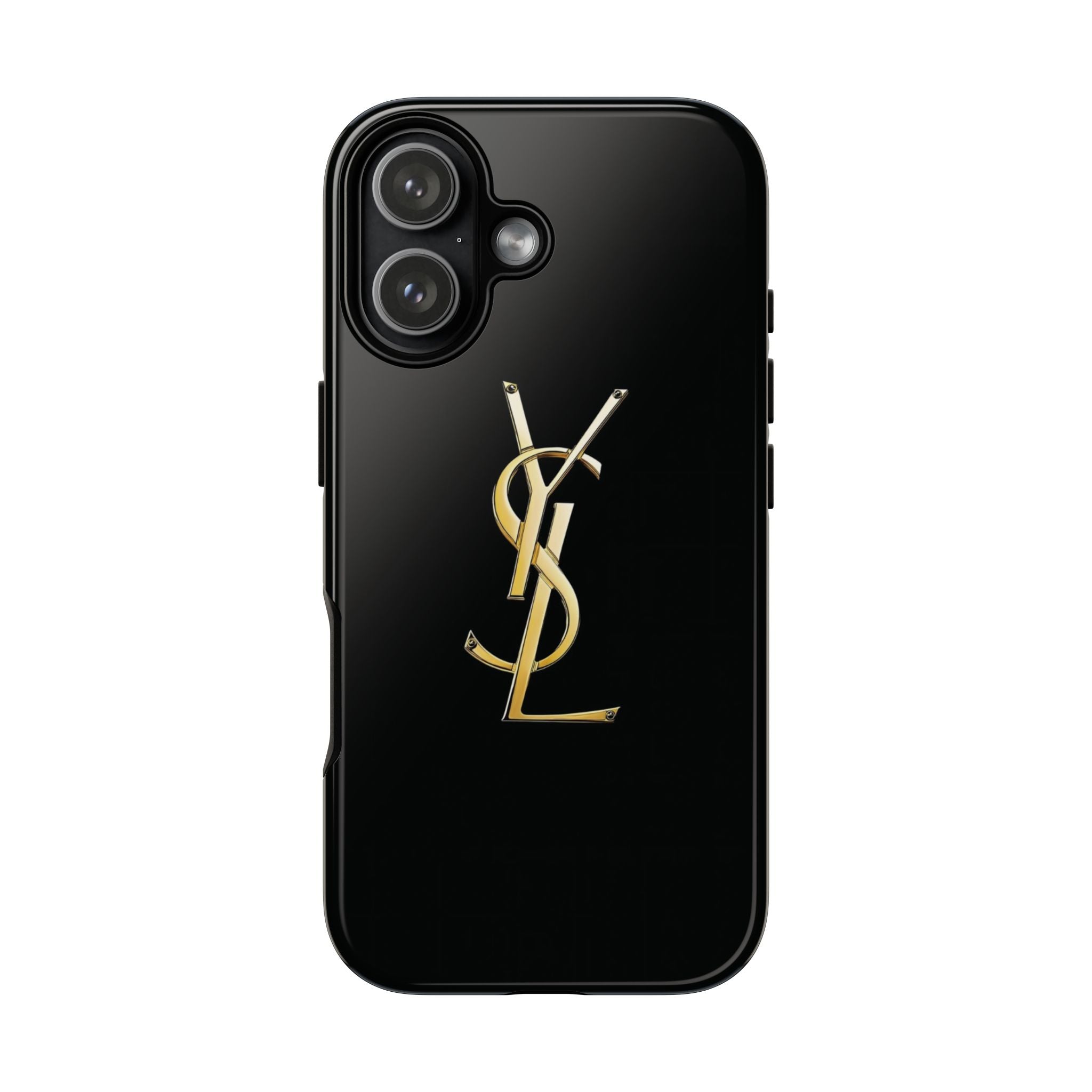 Gold Monogram Tough Phone Case – Luxury YSL-Inspired Protective Cover
