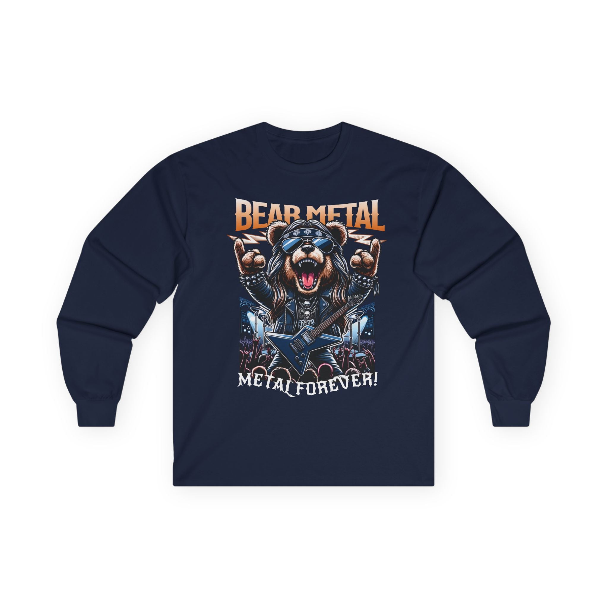 Bear Metal Long Sleeve Tee, Heavy Metal Shirt, Music Lover Gift, Rock T-Shirt, Every Day Wear, Unisex Band Shirt