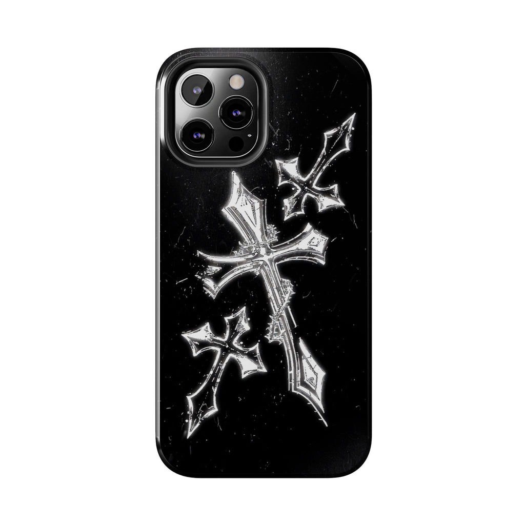 Tough Phone Case with Cross Design, Gothic Phone Cover, Personalized Phone Case, Customizable Tech Accessories, Unique Gift Idea
