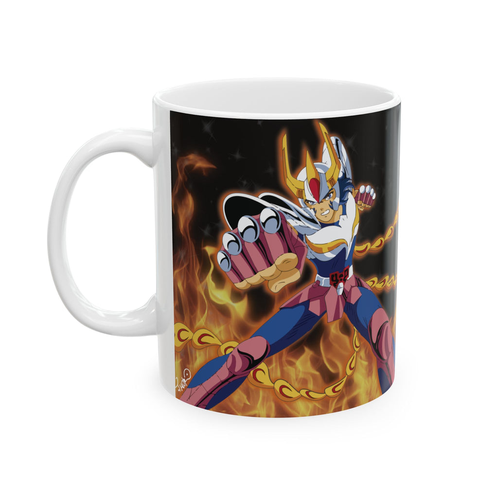 Saint Seiya Phoenix Ikki Ceramic Mug — Anime Coffee Cup with Fiery Design (11oz/15oz)
