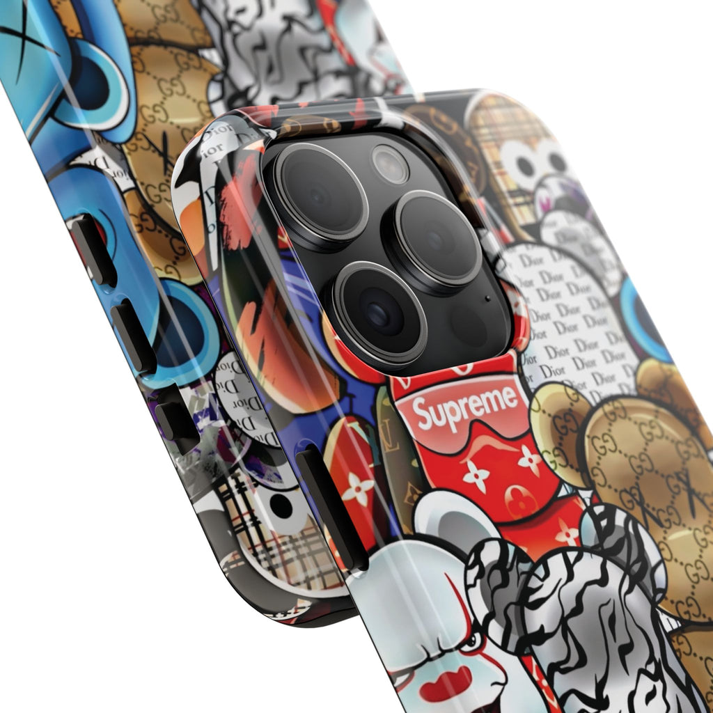 Trendy Bear Phone Case: Stylish Tough Protector for Streetwear Lovers, Gift for Teens, Unique Accessories for Holiday Celebrations