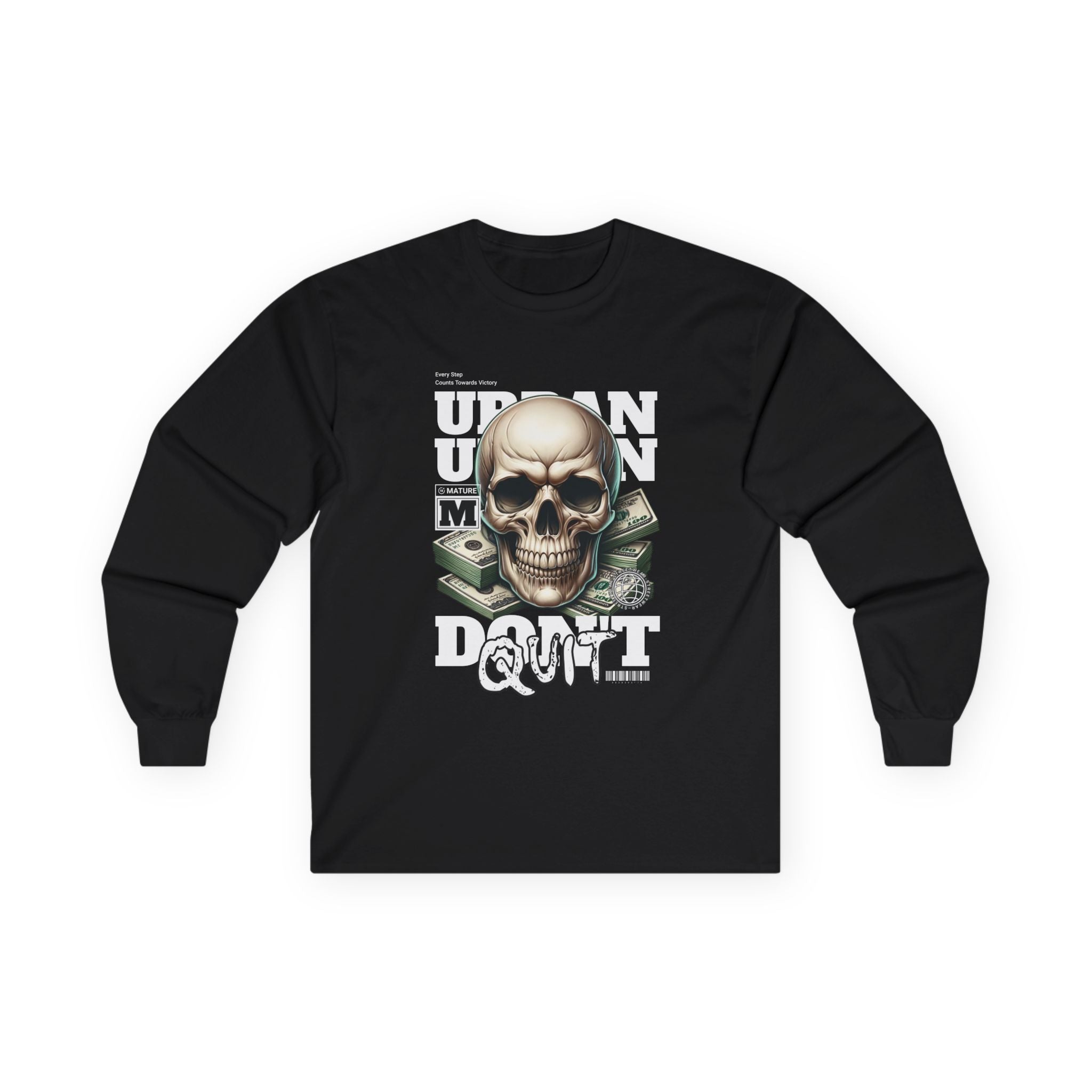 Urban Skull Graphic Long Sleeve Tee | Unisex Cotton Shirt for Halloween, Streetwear, Graphic Tee, Gift for Him/Her