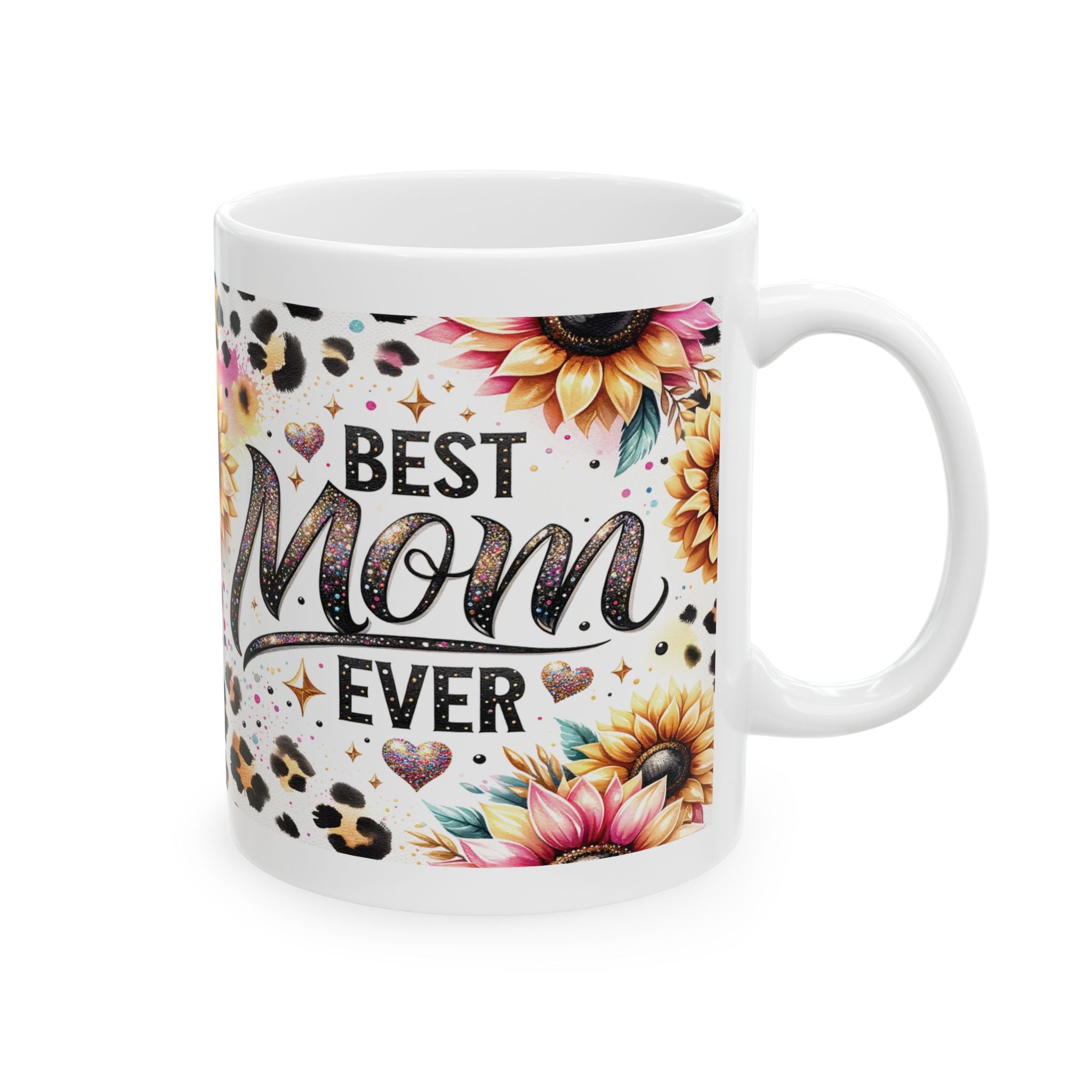 Best Mom Ever Ceramic Mug | Floral Coffee Cup | Gift for Mother's Day, Birthdays, Family Celebrations, Unique Tea Mug