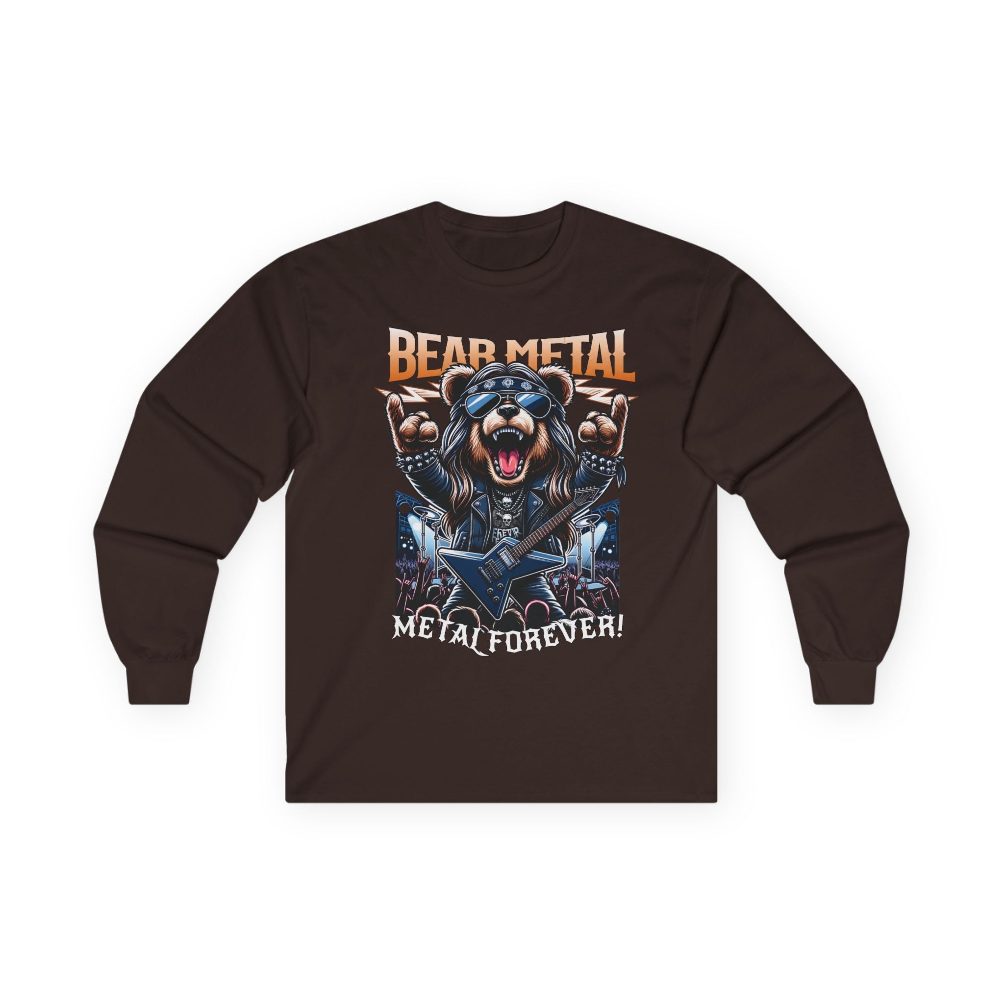 Bear Metal Long Sleeve Tee, Heavy Metal Shirt, Music Lover Gift, Rock T-Shirt, Every Day Wear, Unisex Band Shirt