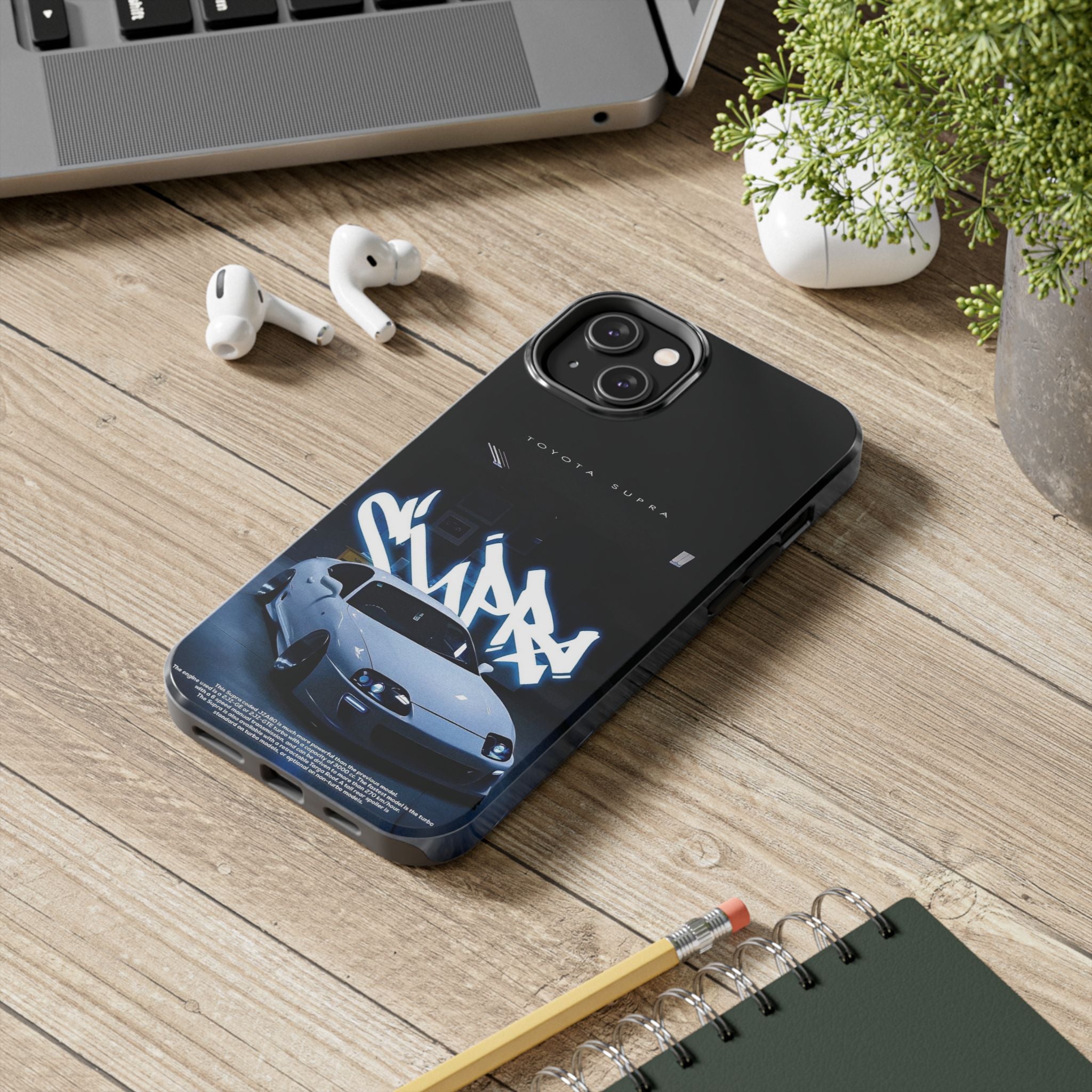 Toyota Supra Graffiti Phone Case - Tough & Stylish Protection for Car Enthusiasts