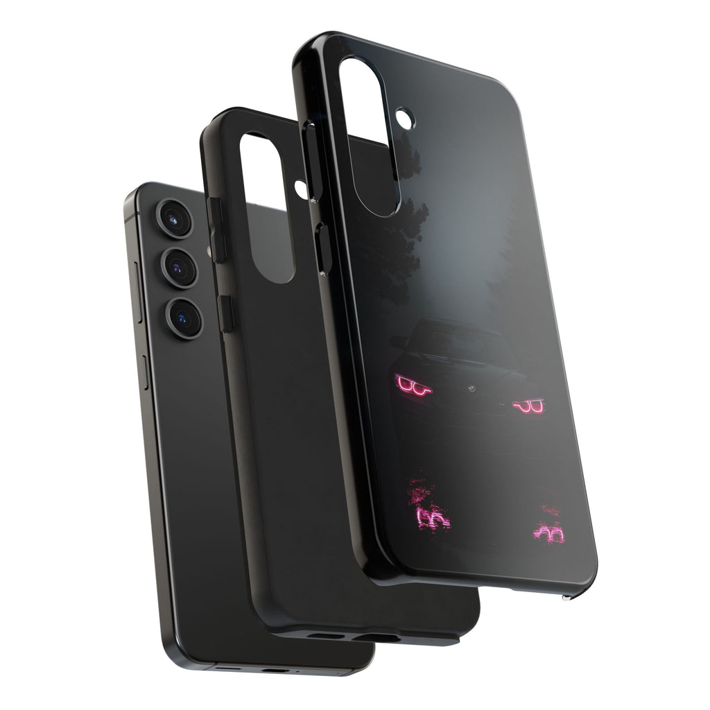 Tough Phone Case with Neon Car Design, Durable Smartphone Cover, Gift for Car Enthusiasts, Unique Accessory for Him, Perfect for Birthdays