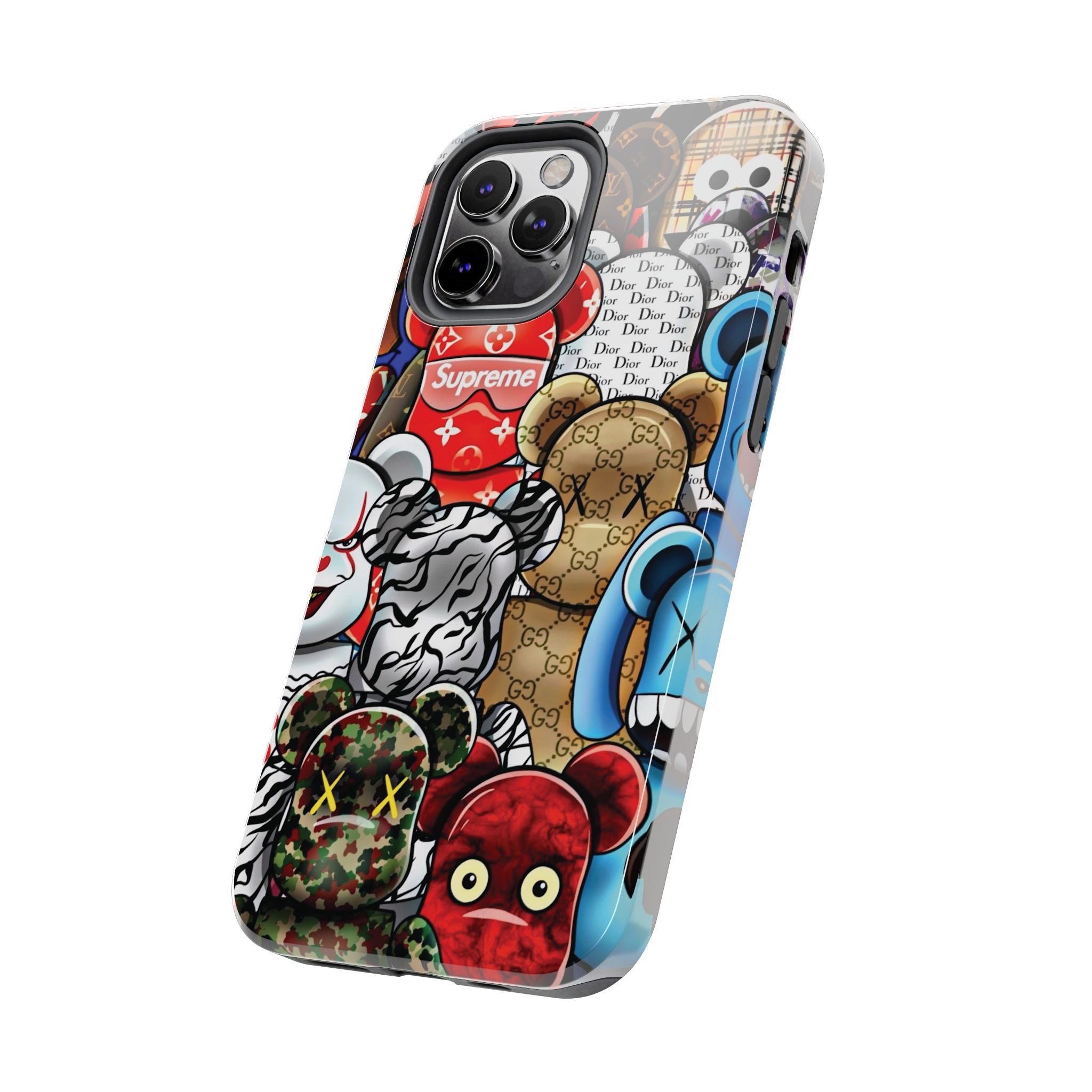 Trendy Bear Phone Case: Stylish Tough Protector for Streetwear Lovers, Gift for Teens, Unique Accessories for Holiday Celebrations